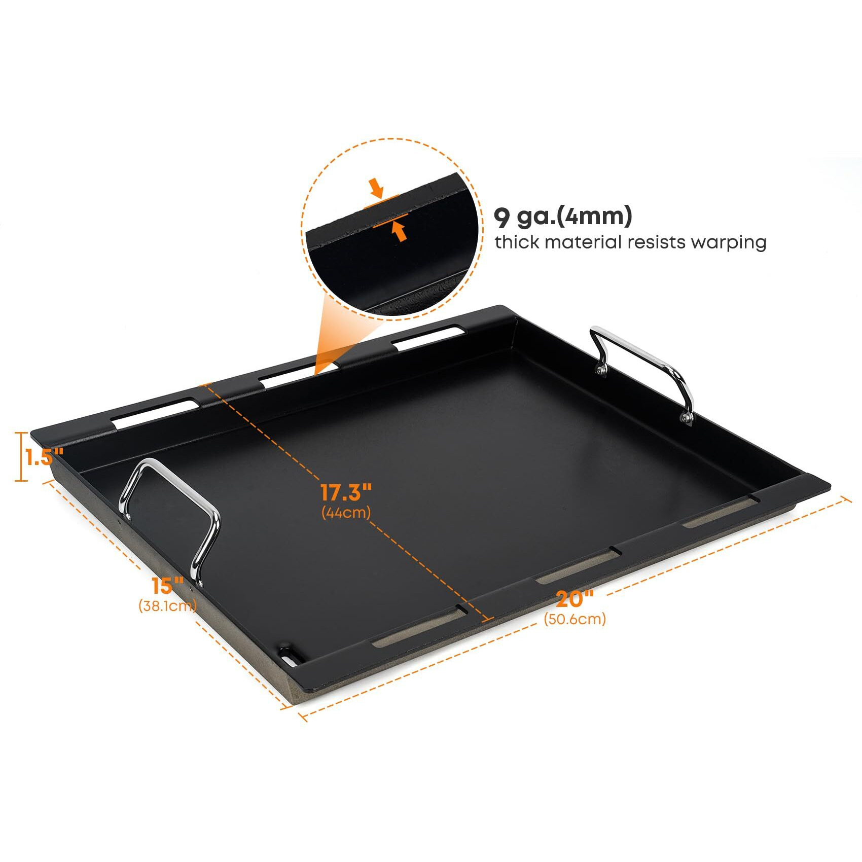 Stanbroil Full Size Griddle Insert For Weber Spirit 200 Series 2-Burner Gas Grills  Ceramic Coated Nonstick Flat Top Griddle For Weber Spirit I & Ii 200 Series Gas Grill  Black