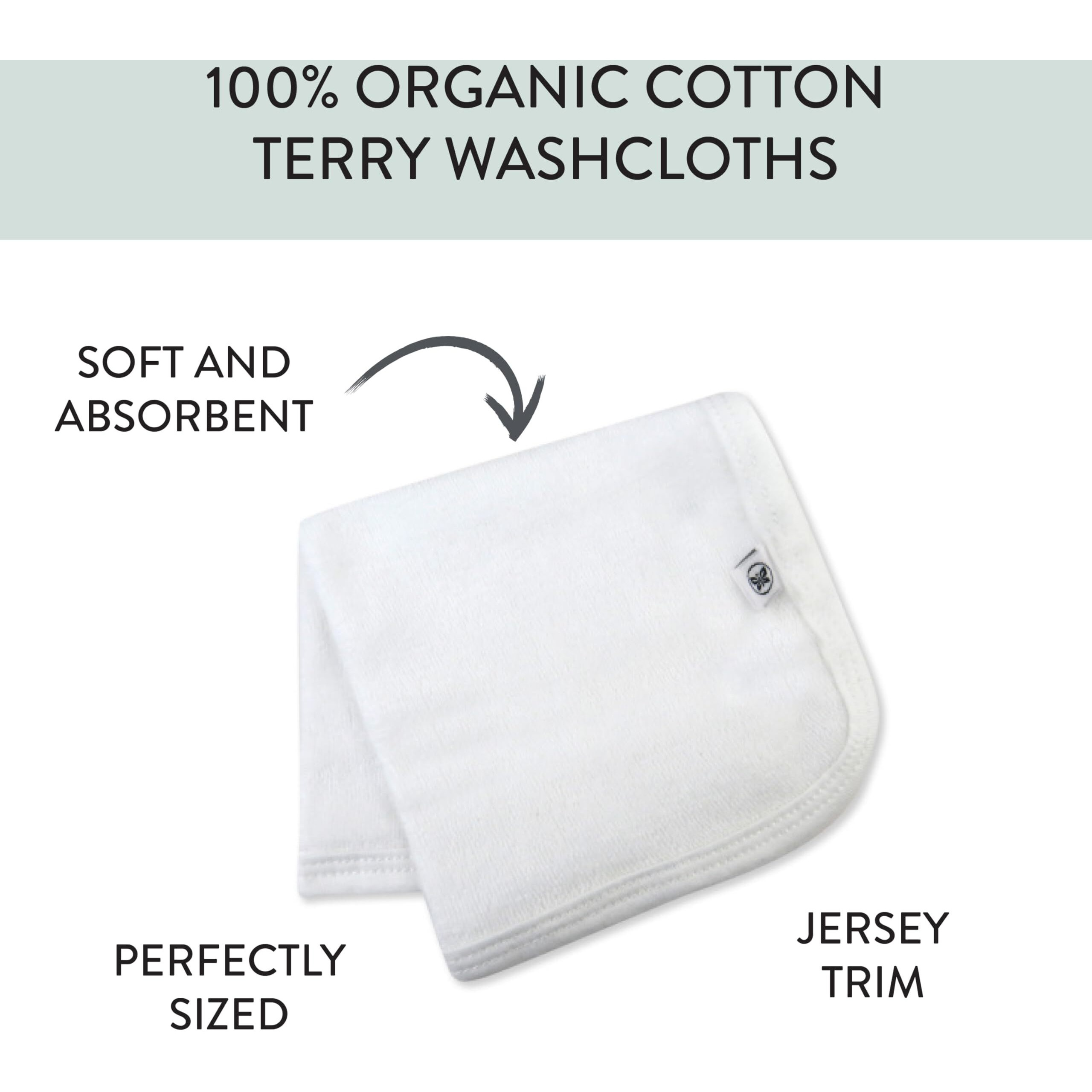 Honestbaby 10-Pack Organic Cotton Baby-Terry Wash Cloths  10-Pack Bright White  One Size