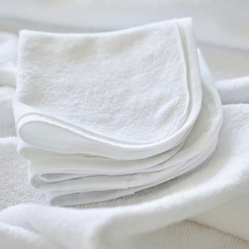Honestbaby 10-Pack Organic Cotton Baby-Terry Wash Cloths  10-Pack Bright White  One Size