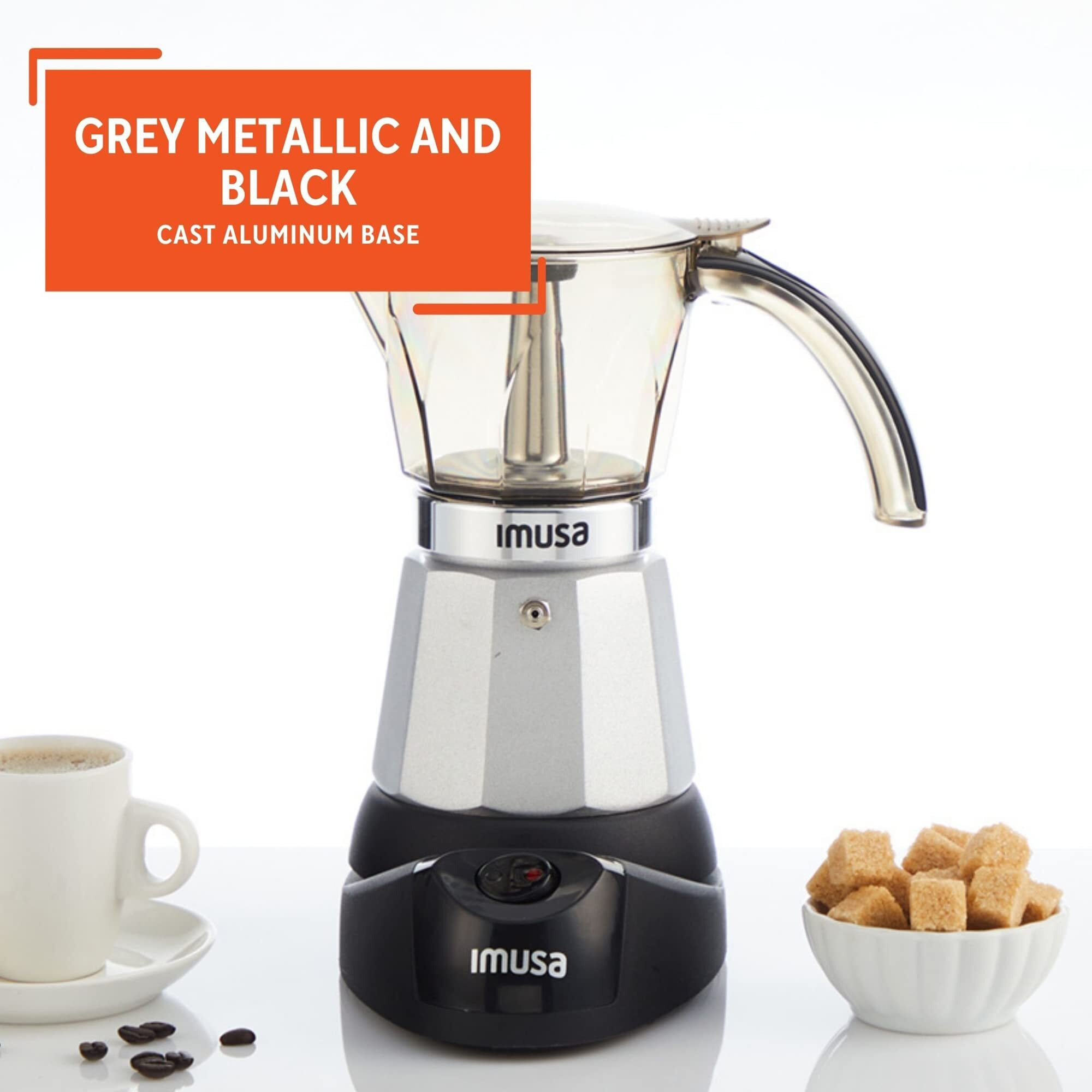 Imusa 6 Or 3Cup Electric Espresso Maker  Silver