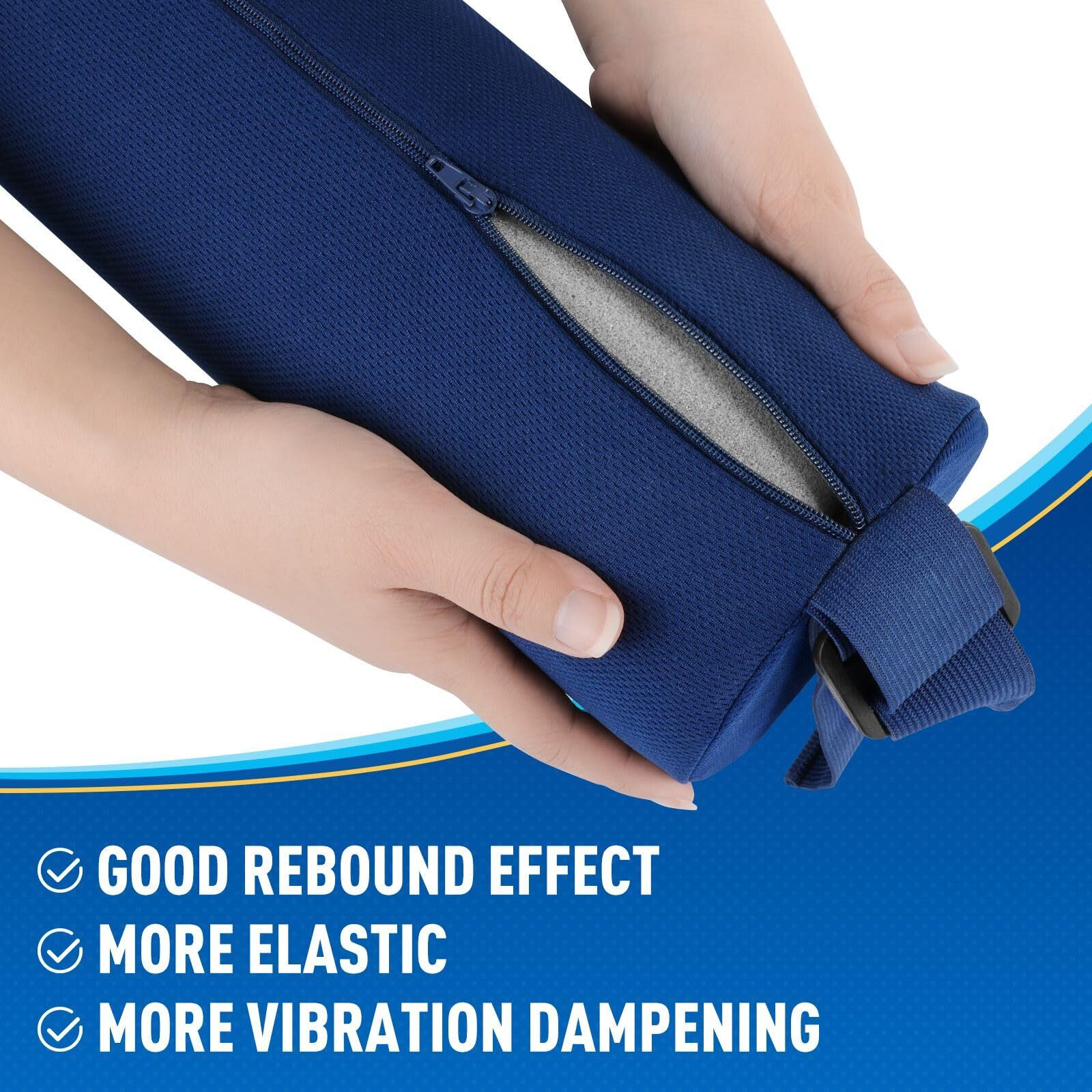 Cushzone Lumbar Roll Support Pillow For Office Chair  Car  Gaming Chair  Memory Foam Back Cushion With Washable Cover For Relieving Back Pain & Improving Posture Blue