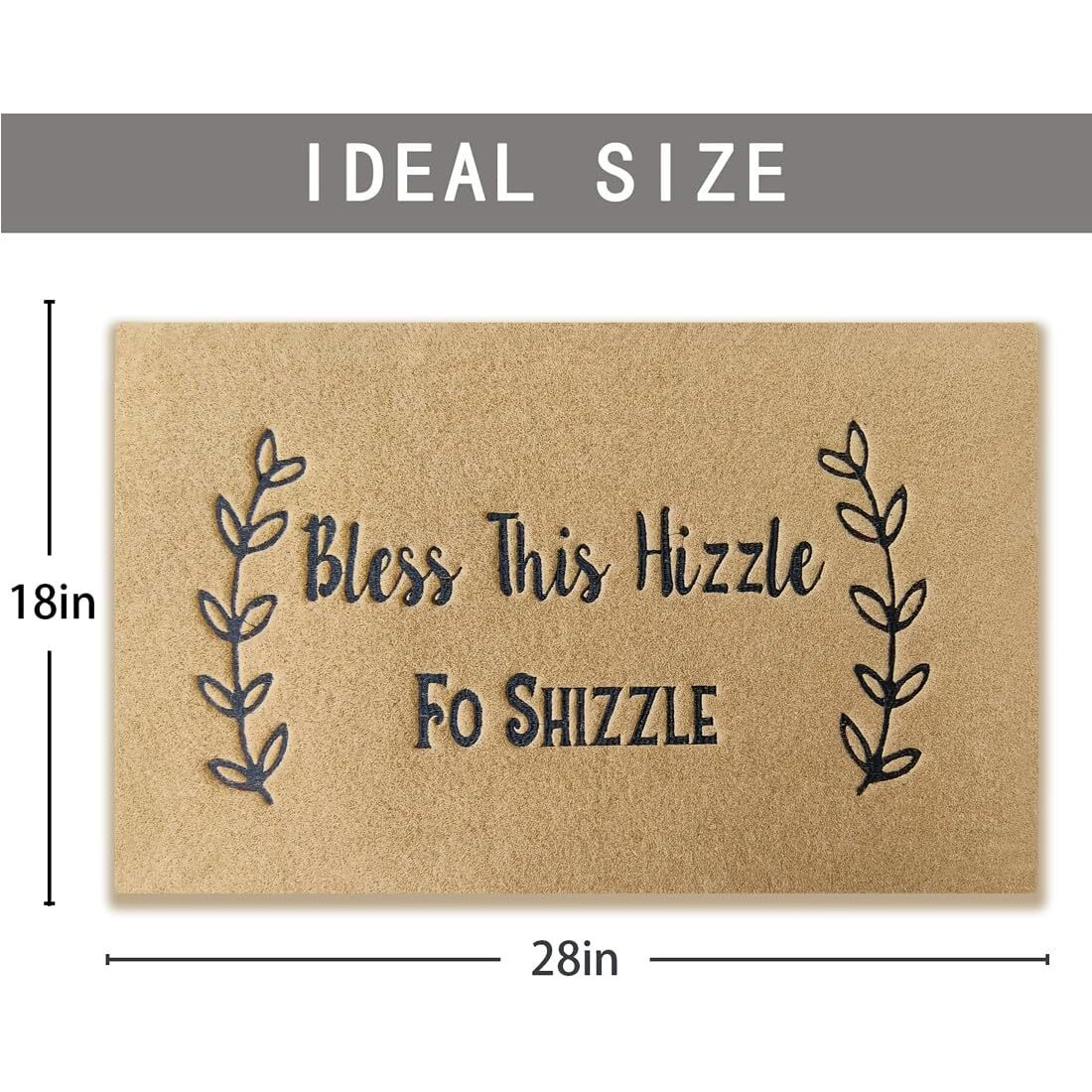 Welcome Mats For Front Door  Bless This Hizzle Fo Shizzle Welcome Mat With Rubber Backing Doormat Entrance Floor Weaving Embroidery Mat Non-Slip Entryway Easy Clean 30 X 18 Inches