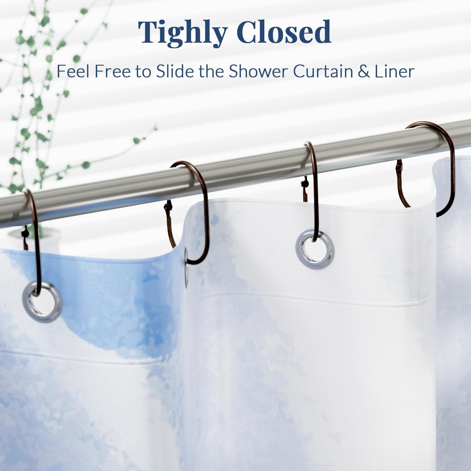 Bathway Shower Curtain Rings  Shower Curtain Hooks Bronze Curtain Rings 12 Pcs Anti-Drop Shower Rings For Curtain  Metal Shower Curtain Rings Rust Proof  Shower Hooks For Shower Curtain Rod