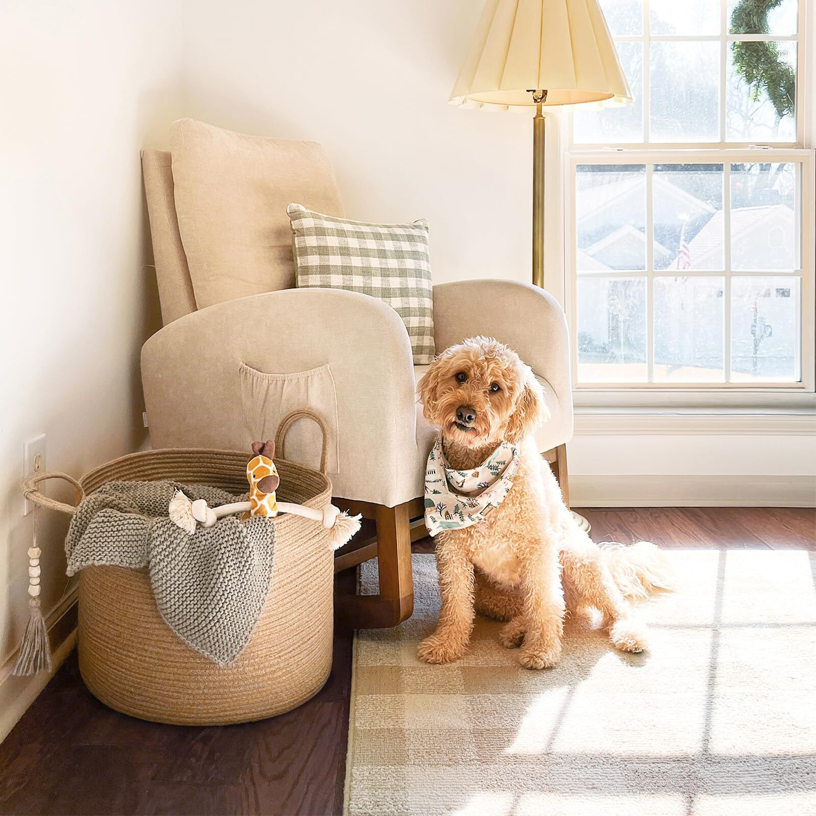 Goodpick Large Wicker Laundry Basket Jute Woven Basket For Clothes  Shoes  Towels  Decorative Storage Basket In Living Room  Bathroom  Entryway  Round Toy Basket 17.7 X 12.6 Inches  Jute