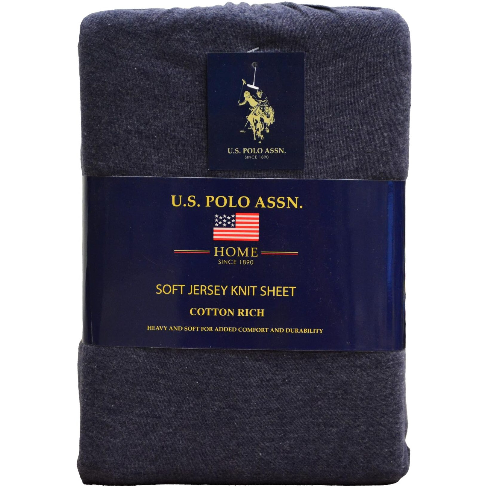 U.S. Polo Assn. All Season  Soft And Cozy T-Shirt Material  1800 Thread Count 4-Piece Cotton Rich Jersey Sheet Set