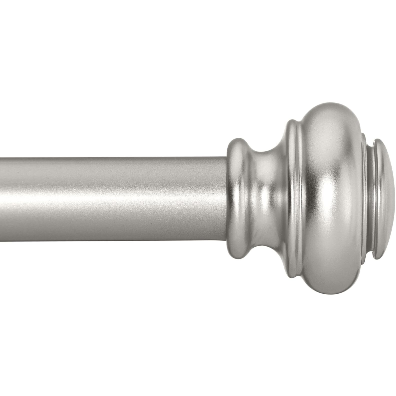 Simewin Heavy Duty Curtain Rods For Windows 72 To 144 Inches  1 Inch Silver Curtain Rods For Bedroom  Living Room  Patio  Kitchen  Adjustable Curtain Rods With Classic Finials  Silver Finishing