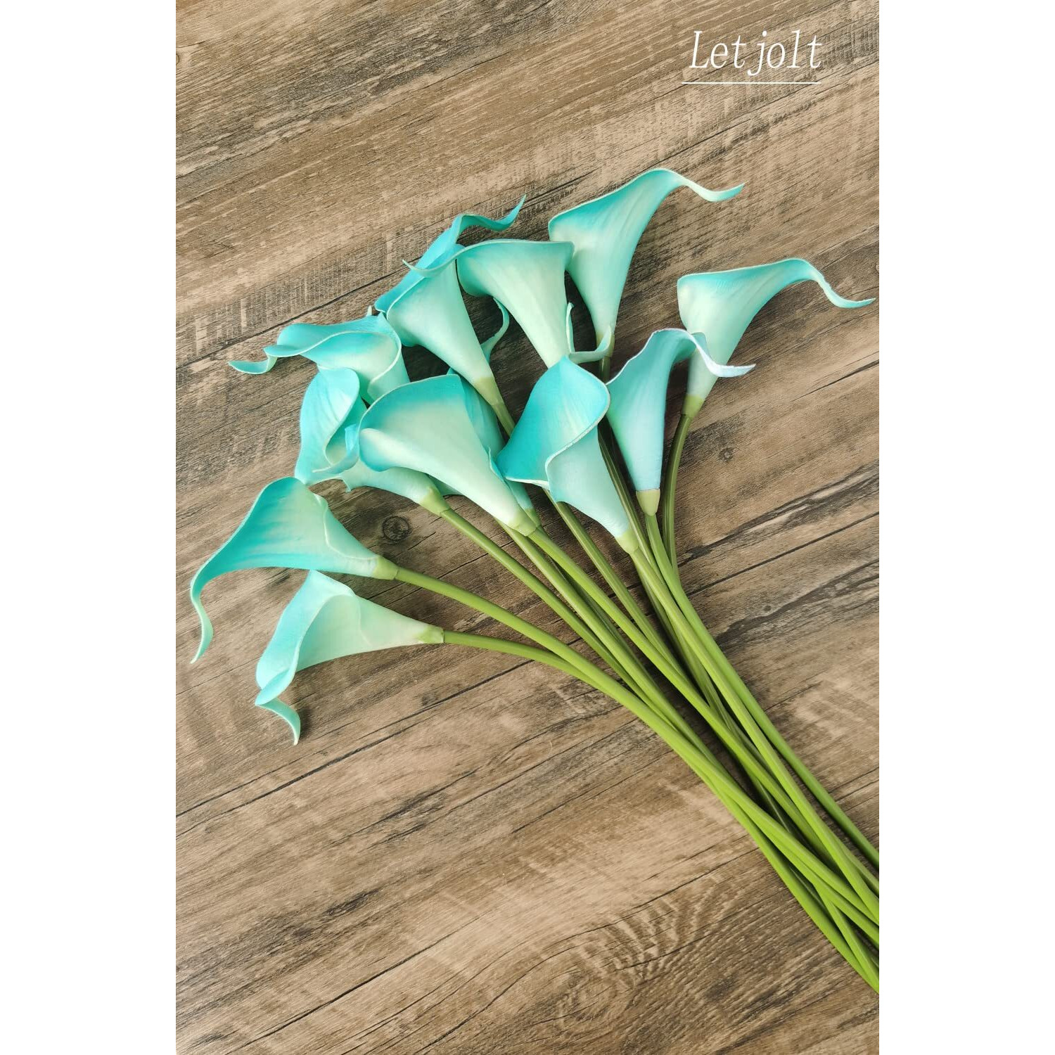 Letjolt Artificial Calla Lily Flowers 12Pcs Fake Flower Bouquet Faux Calla Lilies For Home Kitchen Wedding Party  Peacock Blue