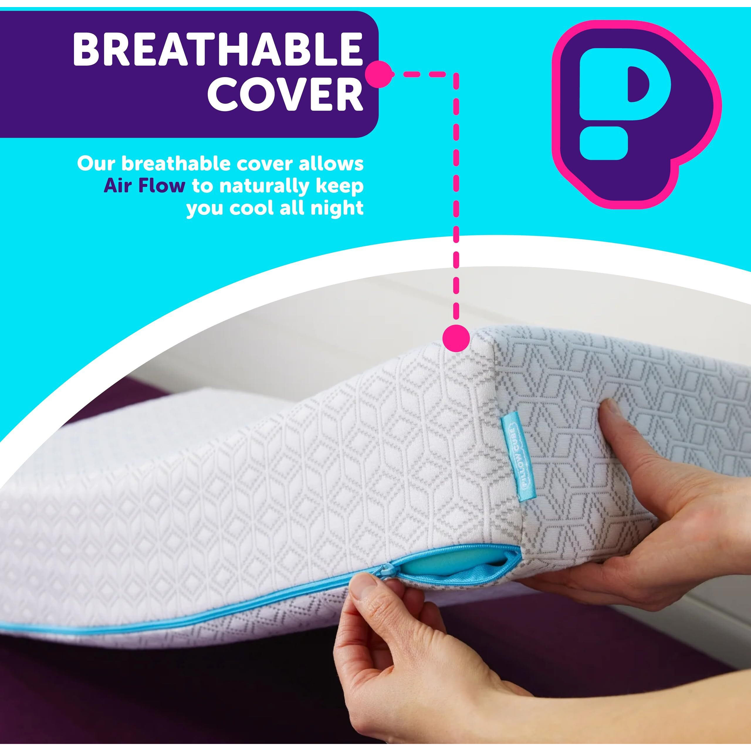 Pillow Cube Side Cube Deluxe - 5"" Cube Pillows For Side Sleepers  Cooling Memory Foam Pillow For Neck And Shoulder Pain - King  Queen  Twin 28"&quotX14"&quotX5""