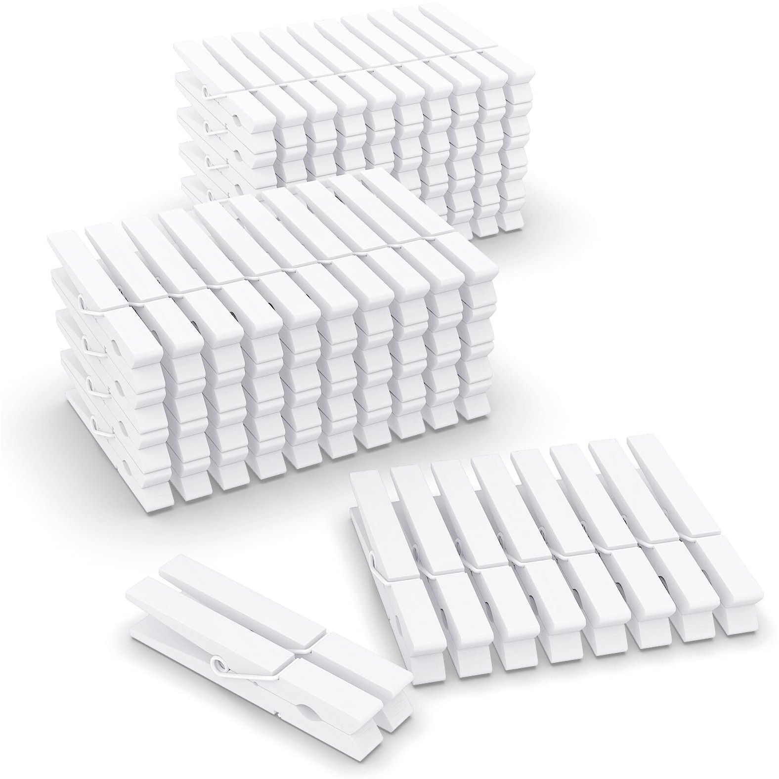 100 Pack Clothes Pins Wooden  White Clothespins Wood  Clothing Pins Clips For Craft Art Clothes Pictures  Colorful Clothespins Heavy Duty For Classroom And Outdoors  2.9 Inch