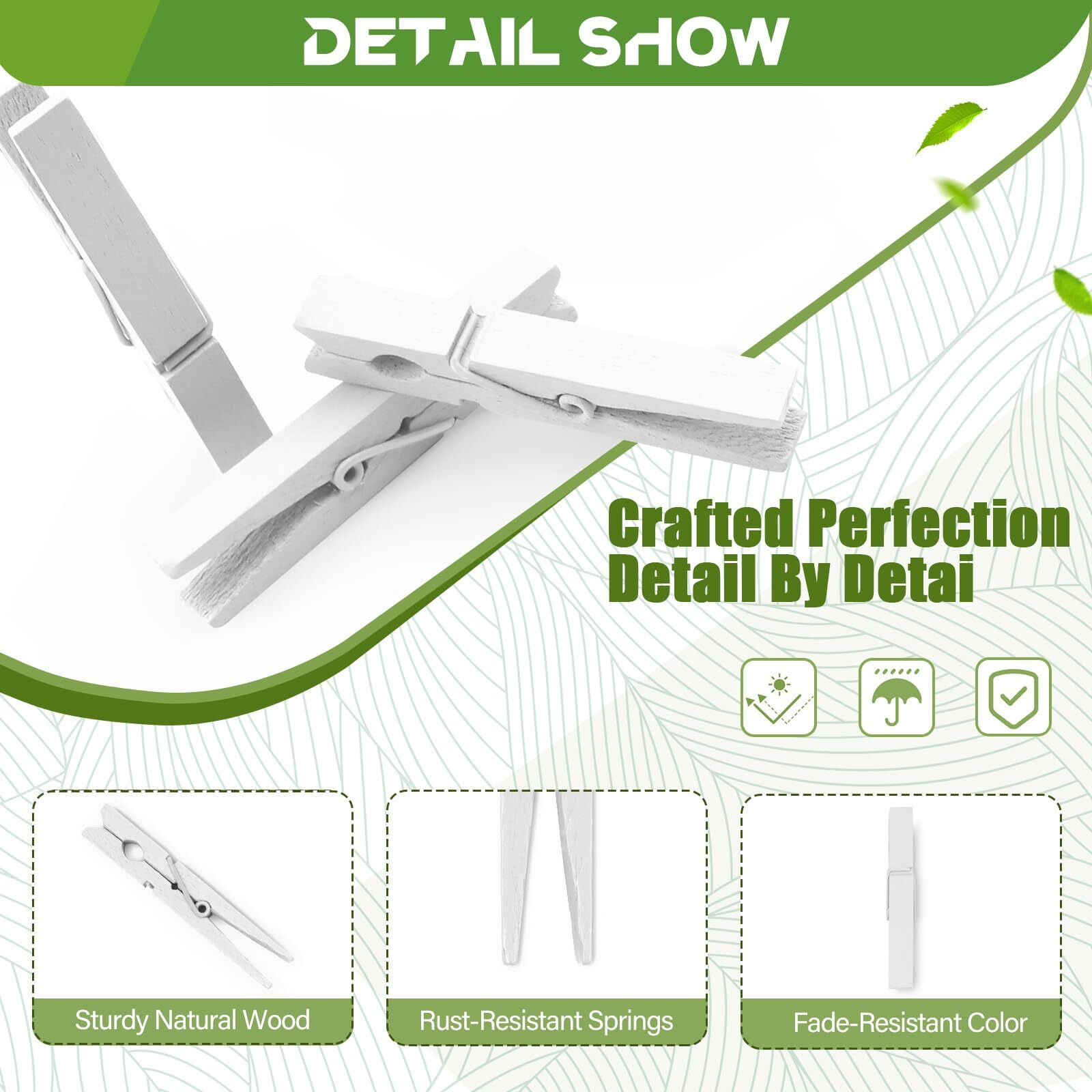 100 Pack Clothes Pins Wooden  White Clothespins Wood  Clothing Pins Clips For Craft Art Clothes Pictures  Colorful Clothespins Heavy Duty For Classroom And Outdoors  2.9 Inch