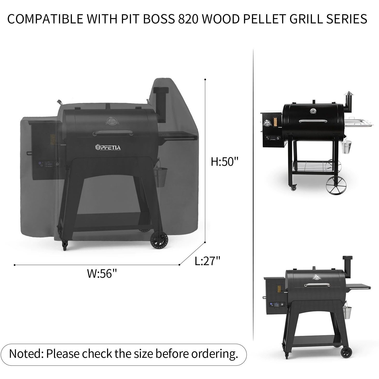 Upfetia Grill Cover For Pit Boss 820 Series  Pro Series 850 Pellet Grill  Waterproof & Heavy Duty Pit Boss Accessories For Pit Boss Pellet Smoker Cover
