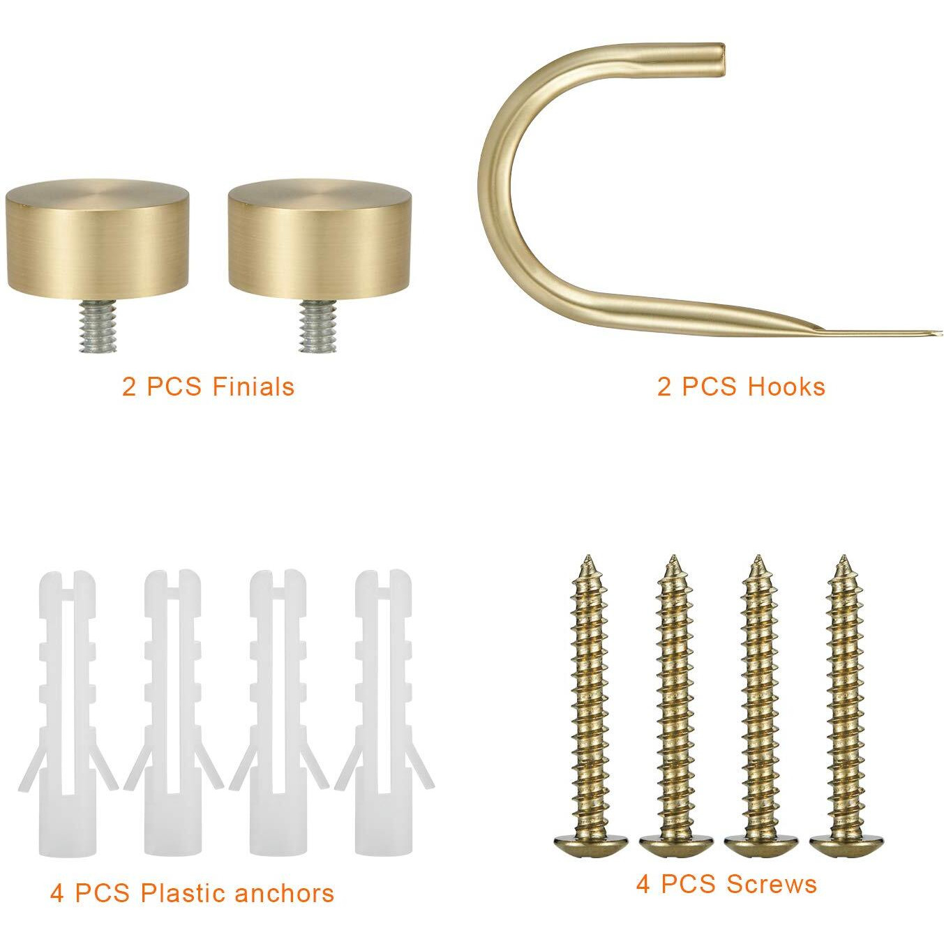 Premium Curtain Holdback  Quality Metal Decorative Curtain Holdbacks With Zinc Alloy Cap Finials Rust-Proof  Set Of 2 Window Curtain Holdbacks Brass