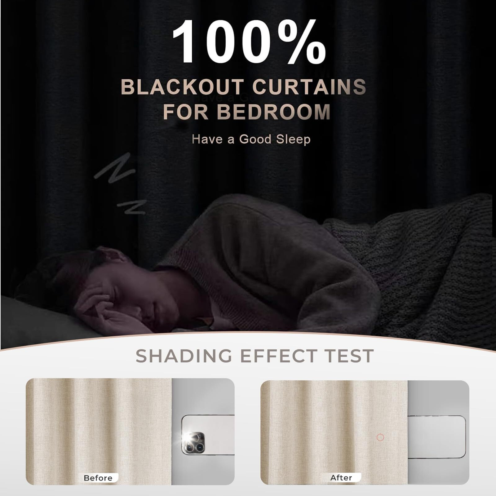 Inovaday 100% Cream Blackout Curtains For Bedroom  Thermal Insulated Linen Blackout Curtains 120 Inch Length 2 Panels Set  Back Tab/Rod Pocket Room Darkening Curtains For Nursery - Cream  W50 X L120