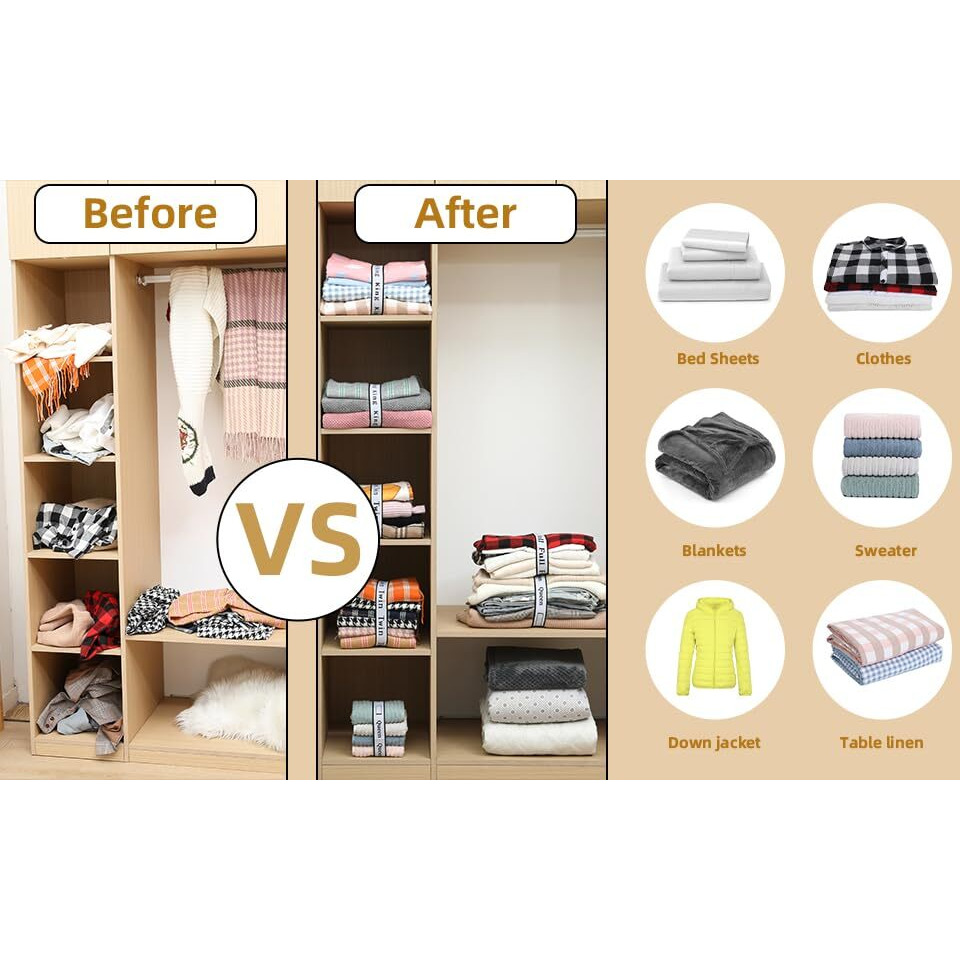 8Pcs Bed Sheet Organizer Bands Sheets Labels For Elastic Bedding Linen Closet Storage Foldable Sheet Set Organizer Sheet Keeper Band King Queen