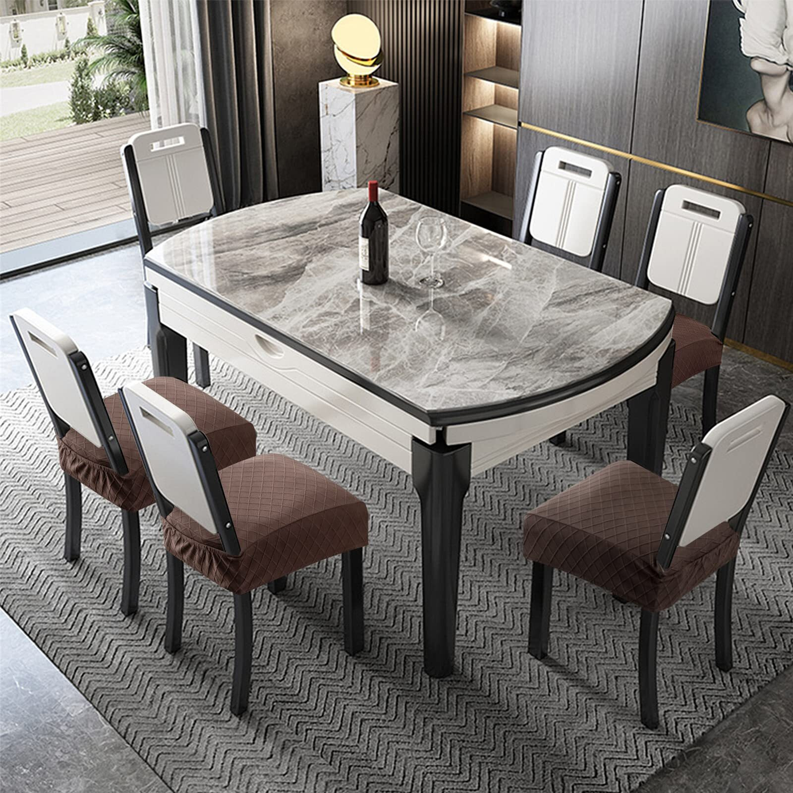 Genina Waterproof Seat Covers For Chairs Seat Covers For Dining Room Chair Slipcovers Kitchen Chair Covers Dining Chair Covers