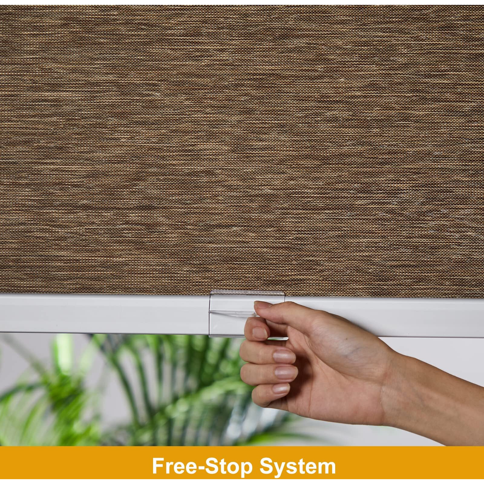 Persilux Free-Stop Cordless Window Blinds Light Filtering Roller Shades For Windows (Brown 45 "&quotW X 72 "&quotH) Natural Woven Uv Protection Privacy Roller Blinds For Window Shades For Home  Living Room  Door