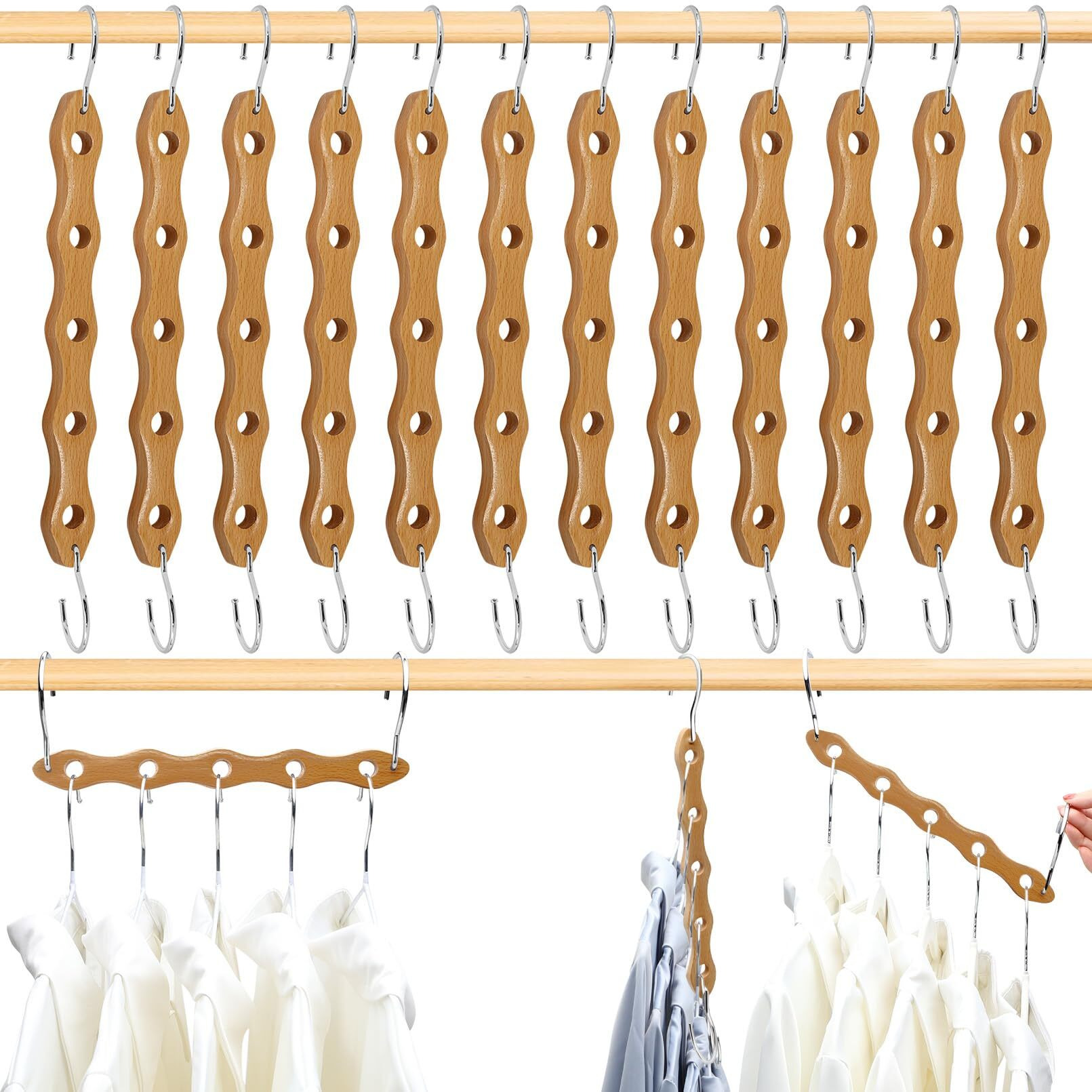 Heyhouse Closet Organizers And Storage College Dorm Room Essentials Multifunctional Closet Organizer Magic Space Saving Hangers Closet Storage Organization For Wardrobe Closet 12 Pack