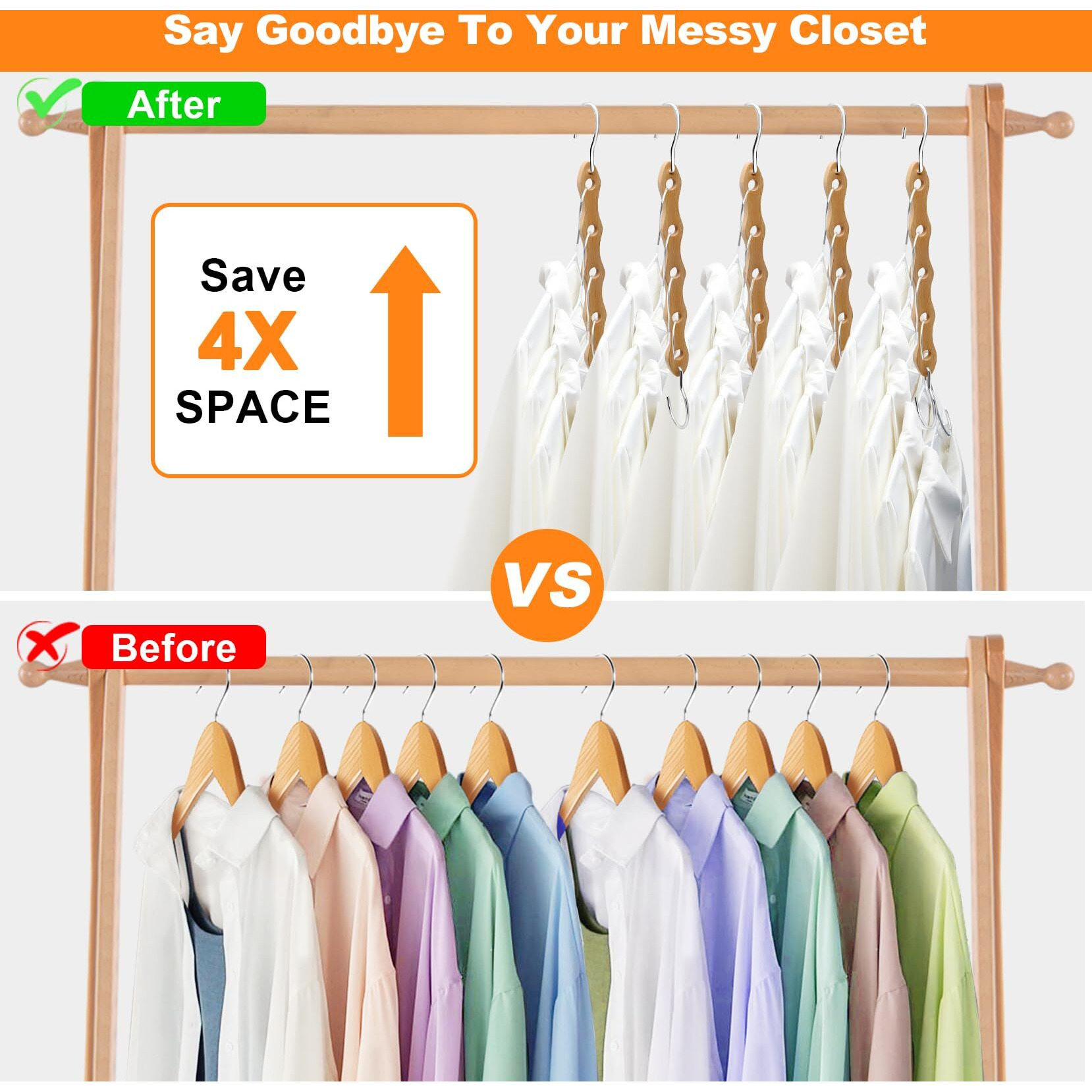 Heyhouse Closet Organizers And Storage College Dorm Room Essentials Multifunctional Closet Organizer Magic Space Saving Hangers Closet Storage Organization For Wardrobe Closet 12 Pack