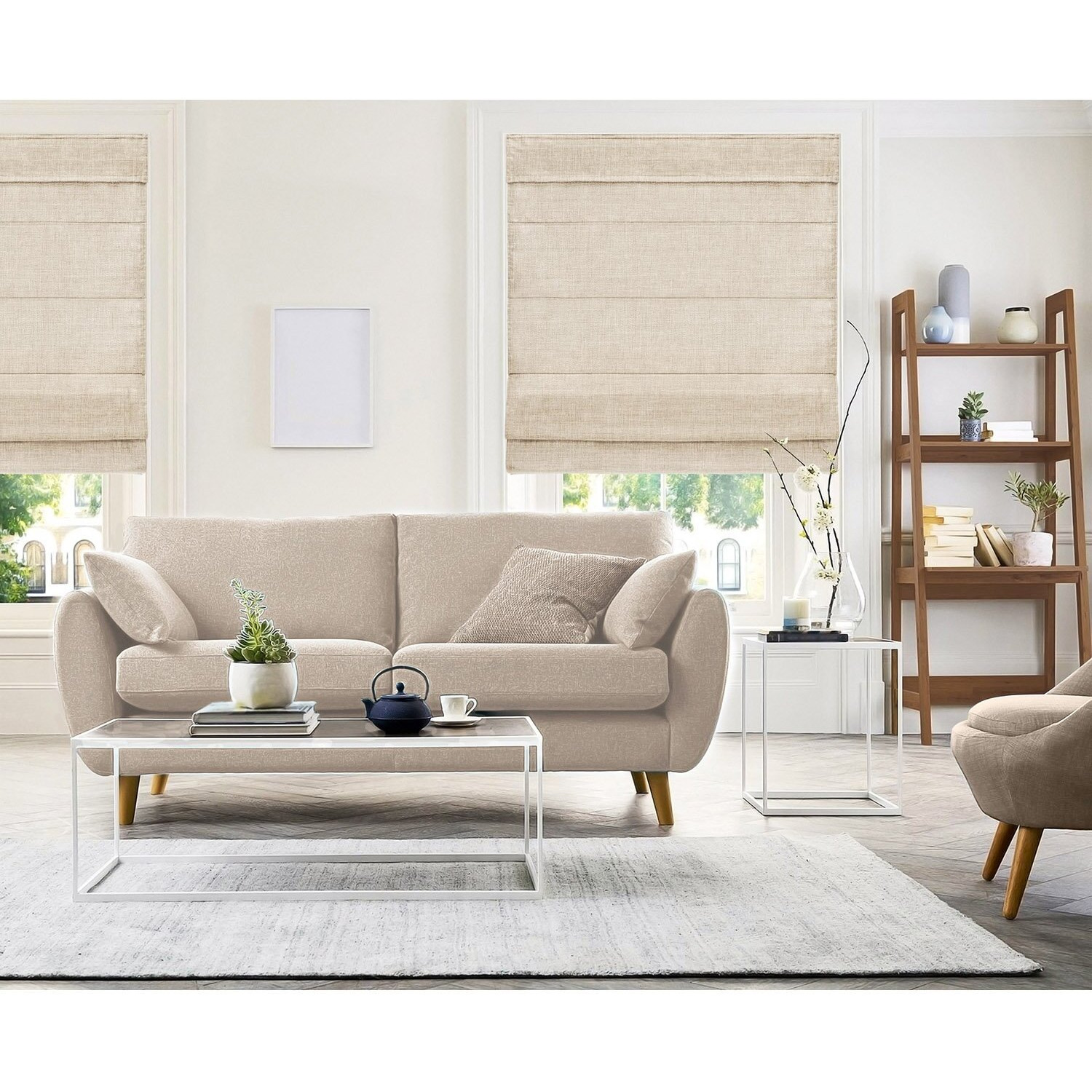 Chicology Roman Shades For Windows   Window Treatments   Roman Shades   Roman Window Shades   Room Darkening Shades   Window Shades   47"" W X 72"" H   Belgian Flax (Privacy & Light Filtering)