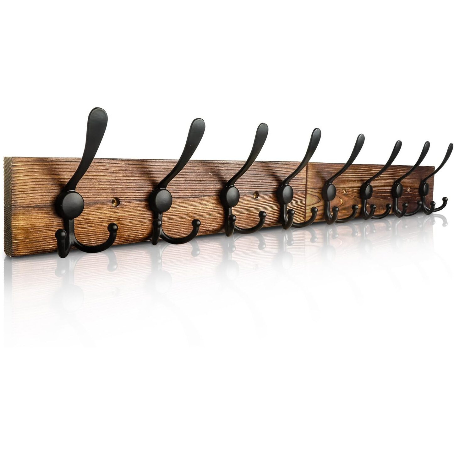 Homagic Coat Rack Wall Mount 31.5'' Coat Hanger Wall Mount Burnt Brown Coat Hooks For Wall Rustic Towel Racks For Bathroom Living Room Coat Hat Cloth