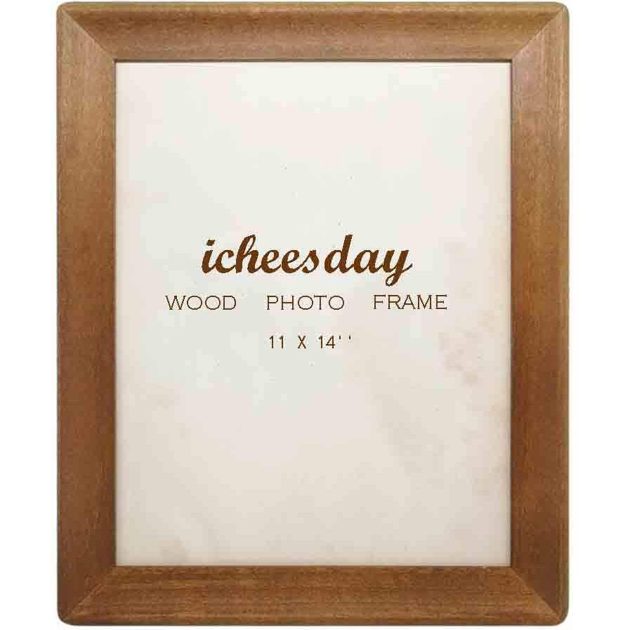 Icheesday Rustic Picture Frames 11X14  Made Of Brown Solid Wood For Wall Mounting Display Photos Diploma Certificate Award