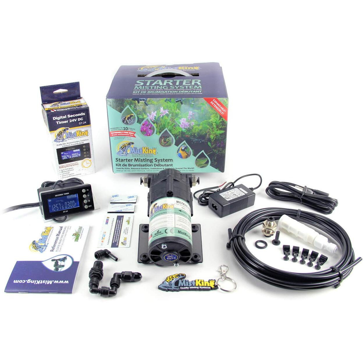 Mistking - Starter Misting System  5Th Gen | Used By Zoos  Botanical Gardens  Institutions & Hobbyists | Expandable To 10 Nozzles | Extremely Fine Mist | 50 Micron Droplets | Mksms5-125-50