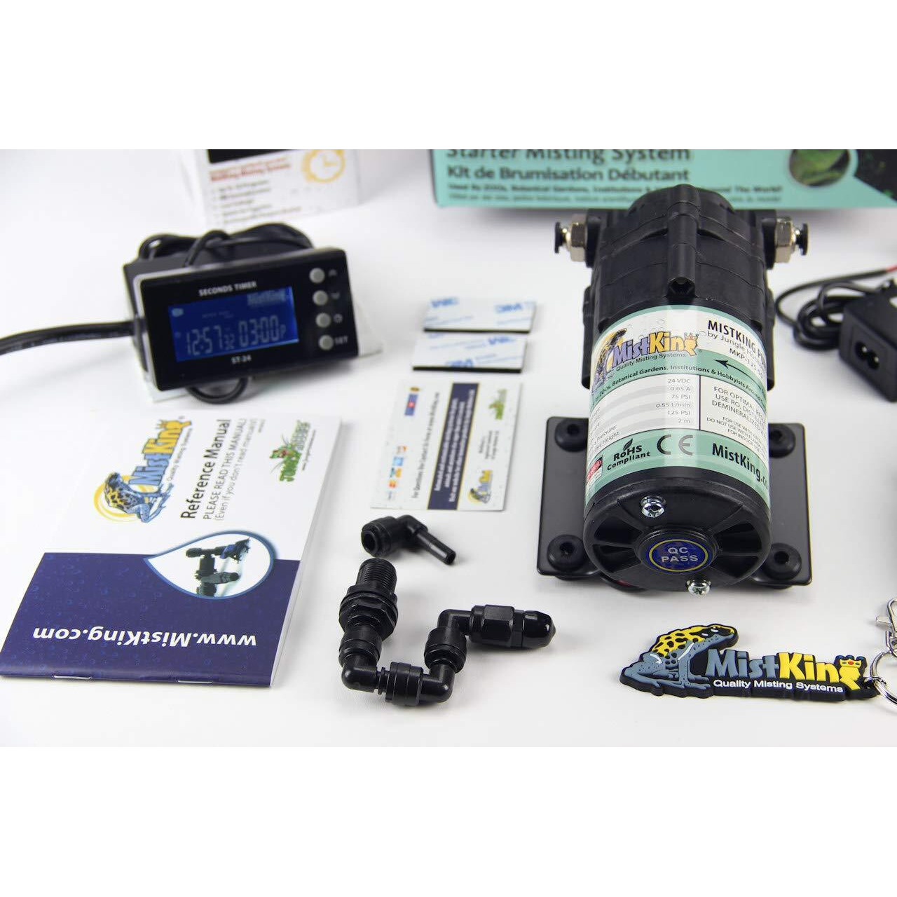 Mistking - Starter Misting System  5Th Gen | Used By Zoos  Botanical Gardens  Institutions & Hobbyists | Expandable To 10 Nozzles | Extremely Fine Mist | 50 Micron Droplets | Mksms5-125-50