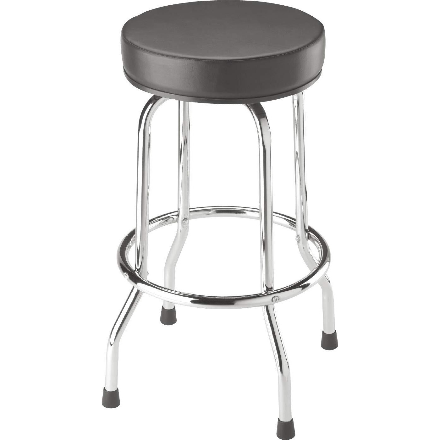 Big Red Torin Swivel Bar Stool Padded Garage/Shop Seat With Chrome Plated Legs  Black  28.74"" Tall  18.5"" Diameter