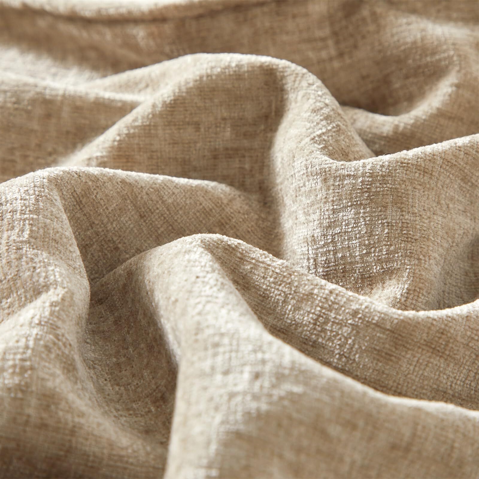 Juspurbet Set Of 2 Beige Chenille Throw Pillow Covers 20X20 Inch Soft Textured Decorative Cushion Cases For Couch Sofa Bed Solid Home Decor Pillowcases