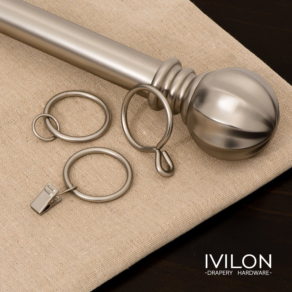 Ivilon Drapery Eyelet Curtain Rings - 1.7"" Ring For Curtain Hook Pins  Set Of 14 - Satin Nickel