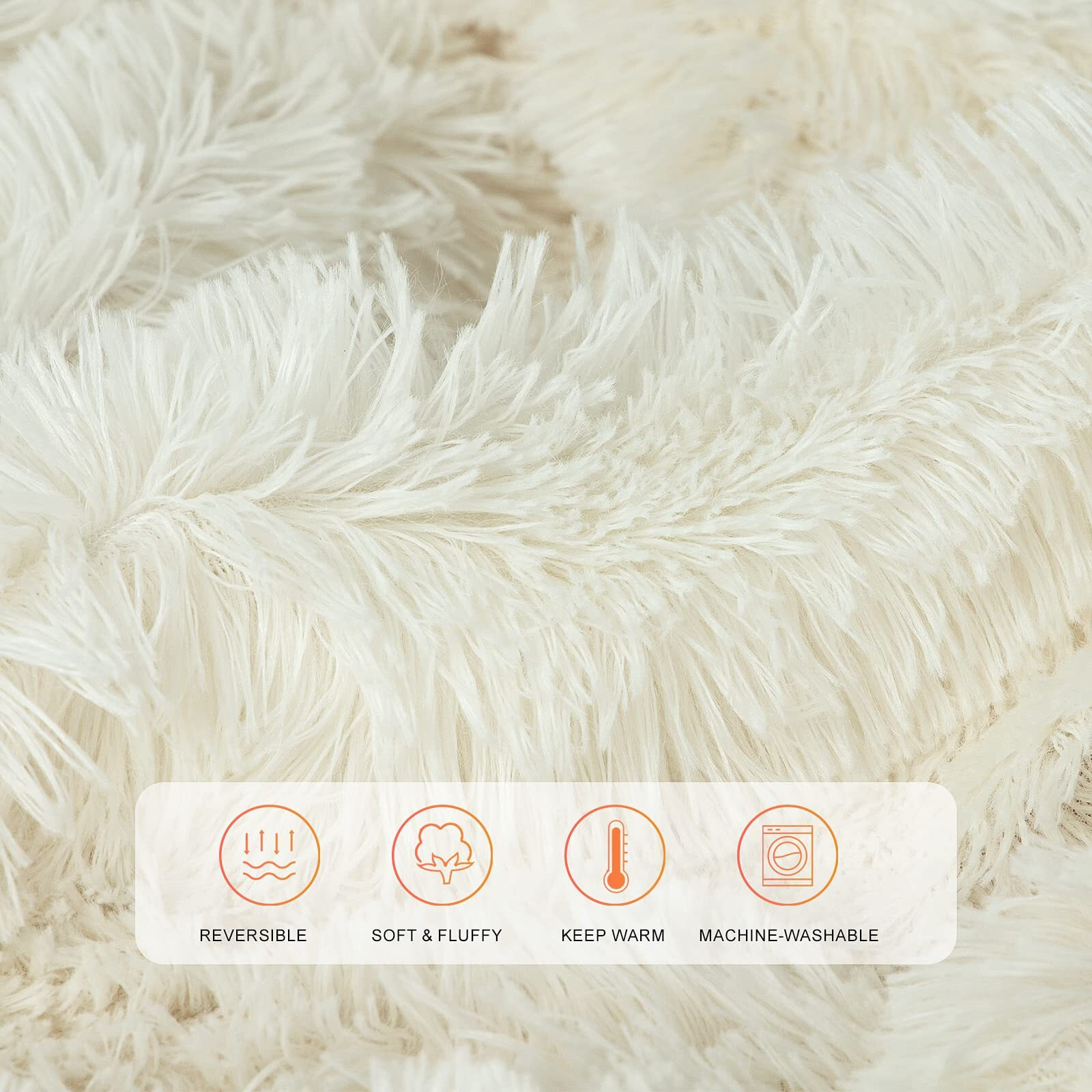 Toonow Extra Soft Fuzzy Faux Fur Blanket Queen Size 78"&quotX90""  Reversible Lightweight Decorative Blankets And Throws Super Soft Cozy Microfiber Fleece Fuzzy Blankets For Couch Bed  Cream White
