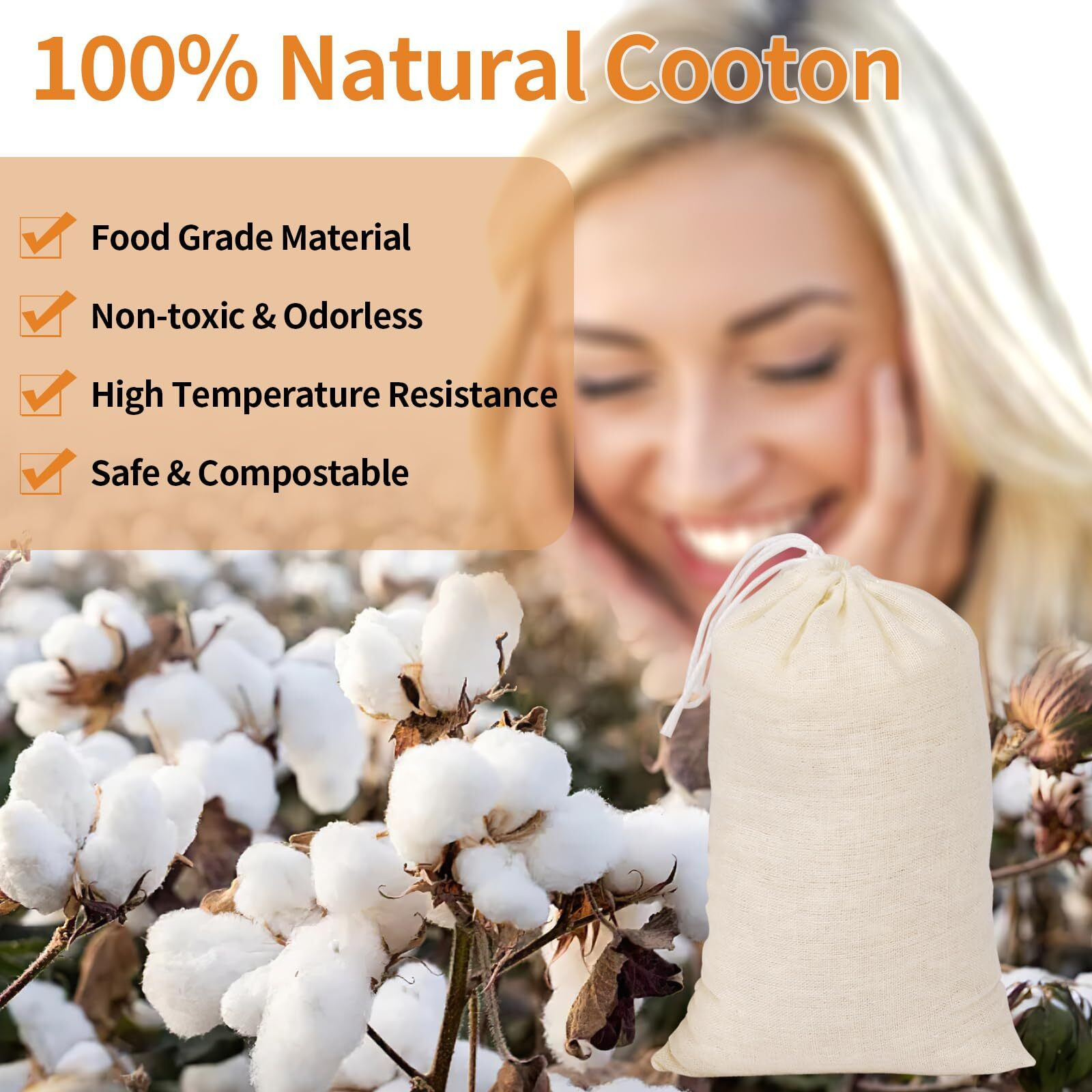 60 Pcs Empty Spice Bags For Cooking Soup  3X4 In Natural Muslin Drawstring Bag  Reusable Tea Bags For Loose Tea  Small Cheese Cloth Cotton Bag For Straining  Unbleached Cheesecloth Herb Sachet Bag