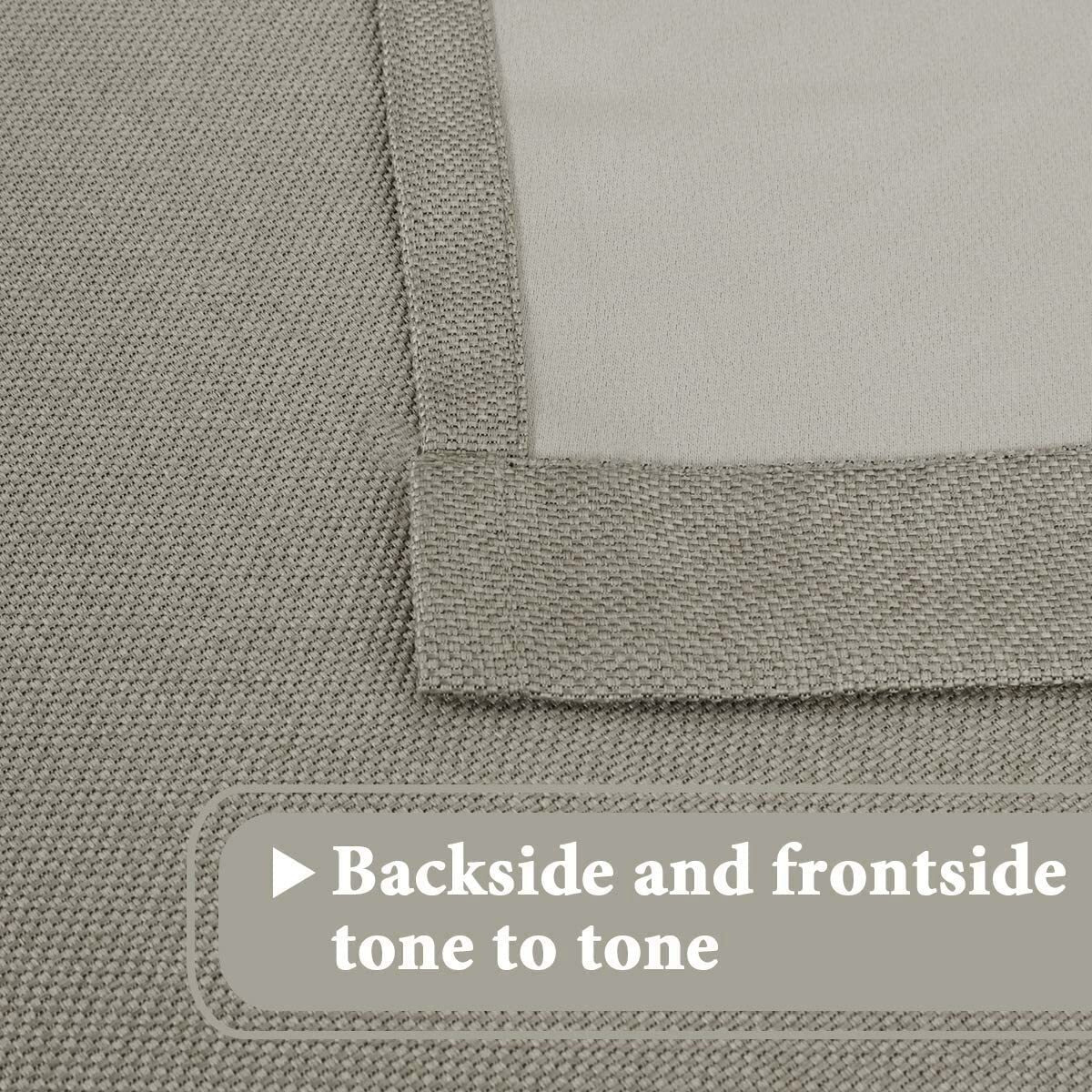 H.Versailtex Linen Blackout Curtain 54 Inches Long For Bedroom/Living Room Thermal Insulated Grommet Linen Look Curtain Drapes Primitive Textured Burlap Effect Window Drapes 1 Panel - Heather Taupe