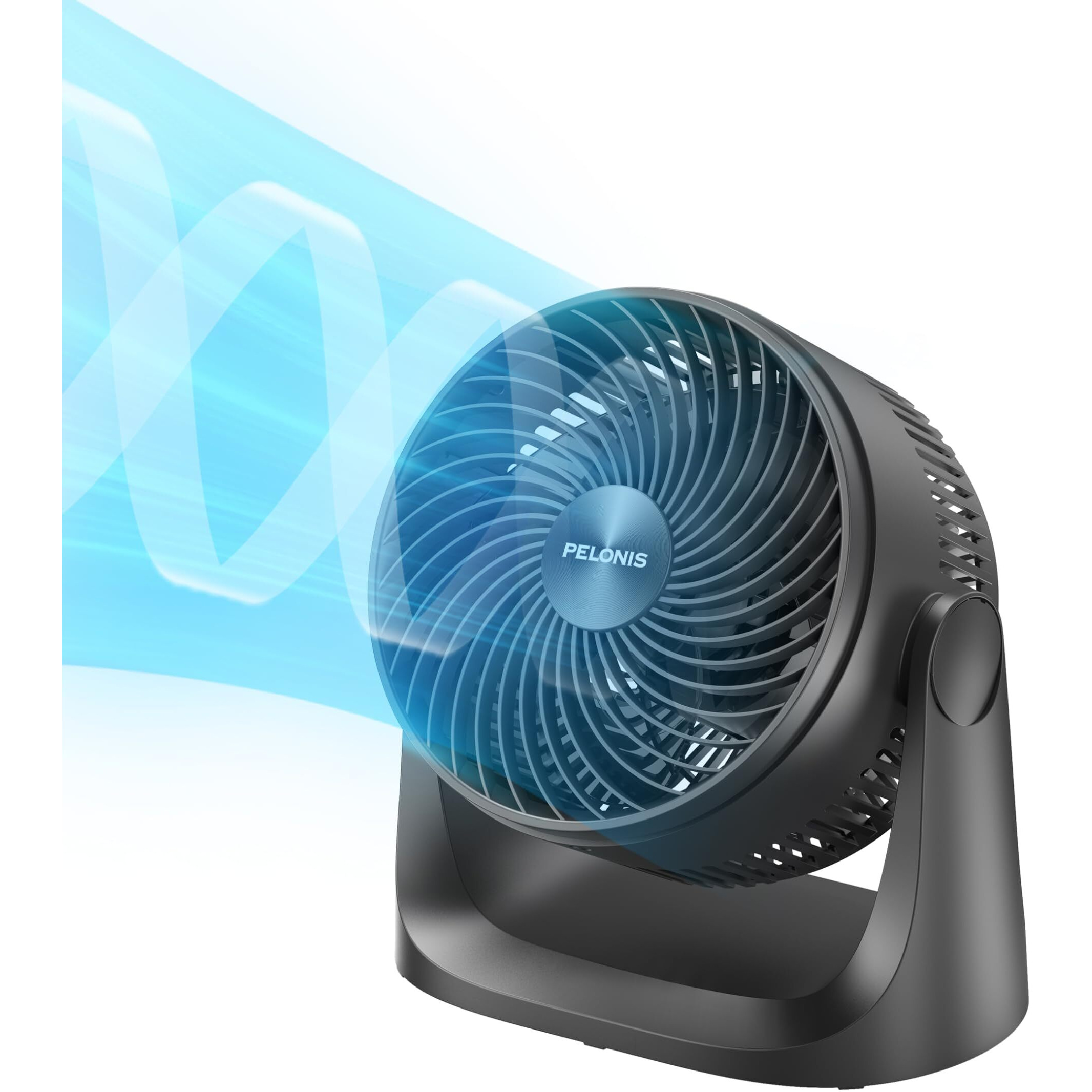 Pelonis 3 Speed Small Room Air Circulator Fan With 7-Inch Blade  Table Fan With 100 Adjustable Head Tilt - Desktop Fan For Bedroom Dorm And Office - Ventilador For Air Conditioner And Heater  Black