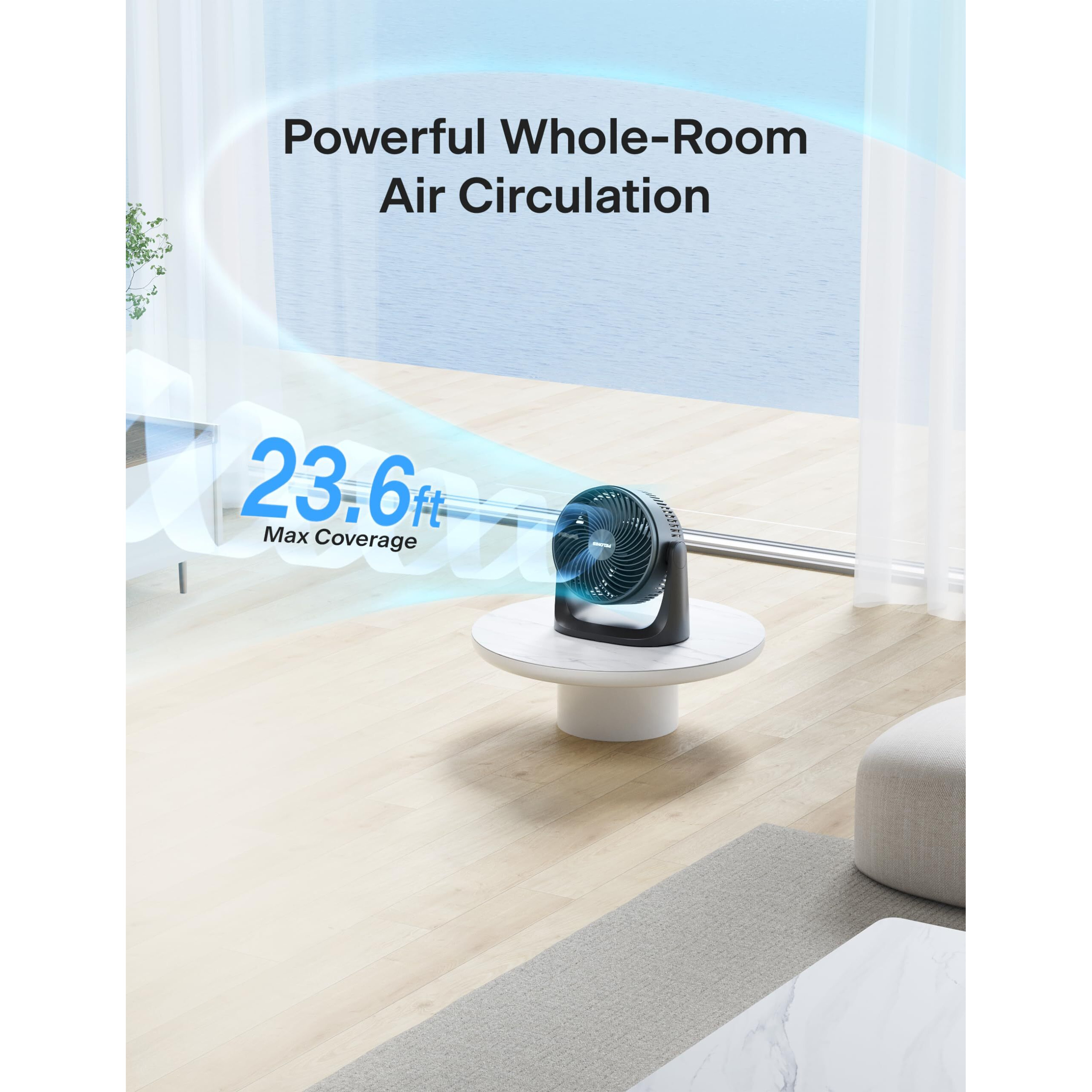 Pelonis 3 Speed Small Room Air Circulator Fan With 7-Inch Blade  Table Fan With 100 Adjustable Head Tilt - Desktop Fan For Bedroom Dorm And Office - Ventilador For Air Conditioner And Heater  Black