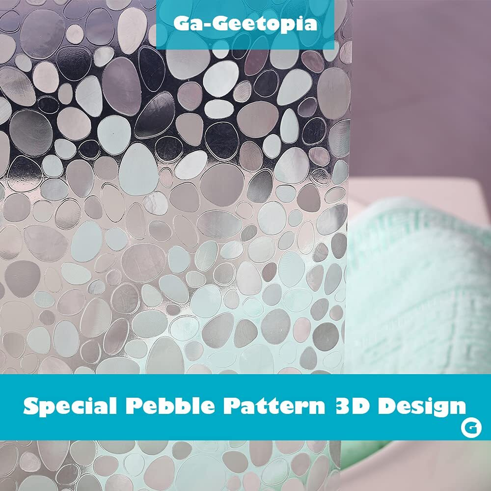 Ga-Geetopia Eva Clear Thin Shower Curtain Liner  Pebble Pattern 72X72 Inch Lightweight Plastic Bathroom Shower Showroom Inner Curtain With Rustproof Metal Grommets And Weighted Magnets(No Hooks)