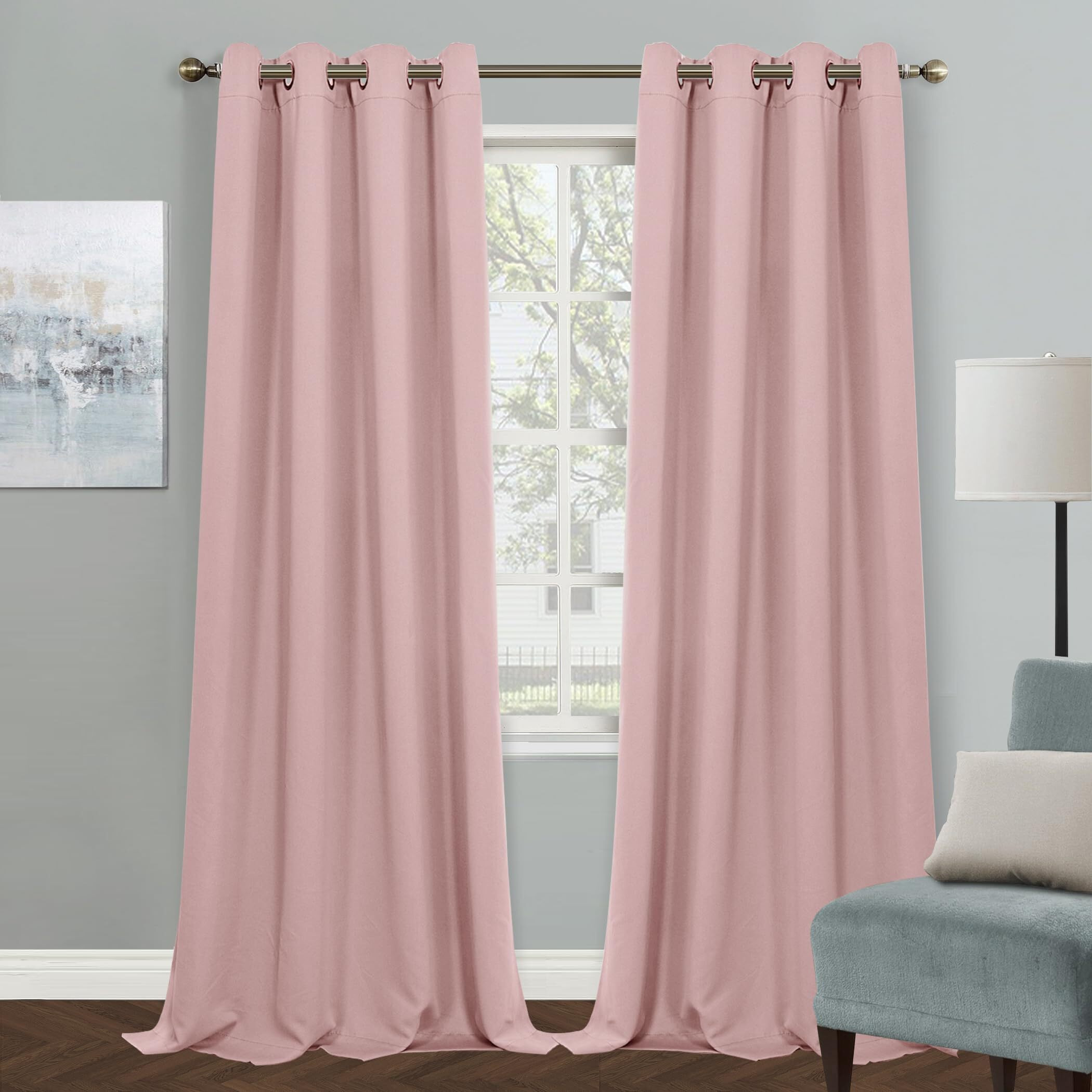 Mysky Home Pink Curtains For Living Room  95 Inch Long Grommet Room Darkening Curtain For Kids Bedroom  Amazing Triple Weave Thermal Insulated Curtain Light Blocking  1 Curtain Panel  52 X 95 Inch