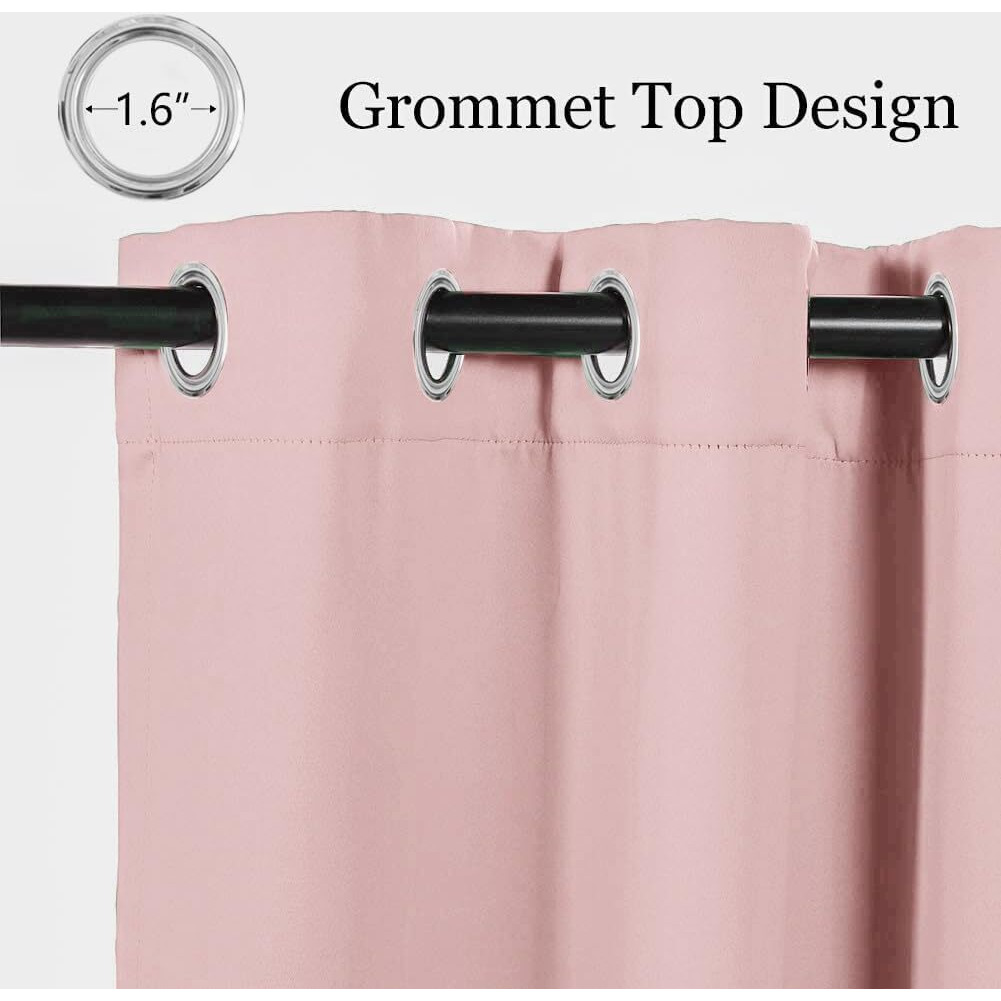 Mysky Home Pink Curtains For Living Room  95 Inch Long Grommet Room Darkening Curtain For Kids Bedroom  Amazing Triple Weave Thermal Insulated Curtain Light Blocking  1 Curtain Panel  52 X 95 Inch