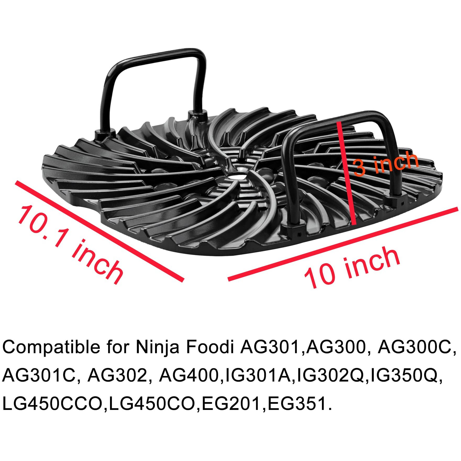 Grill Grate Compatible For Ninja Ag301 Foodi Accessories For Ninja Foodi 5-In-1 Indoor Grill Non-Stick Replacement Grill Griddle For Ninja Foodi Ag300 Ag400 Ag302 Eg201 Lg450Cco Lg450Co Ig351A Ig302Q
