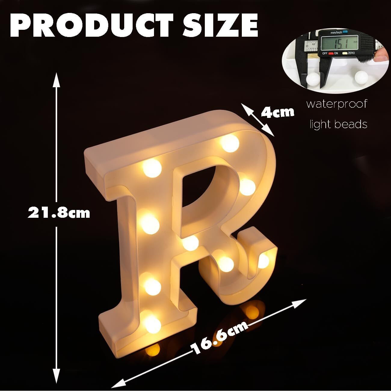 Dyingswan Led Light Up Letters  26 Alphabet Marquee Letter Lights  Small Letters With Lights  Battery Powered Letter Sign Lights For Party  Table  Wall Decor (Letter R  Warm White)
