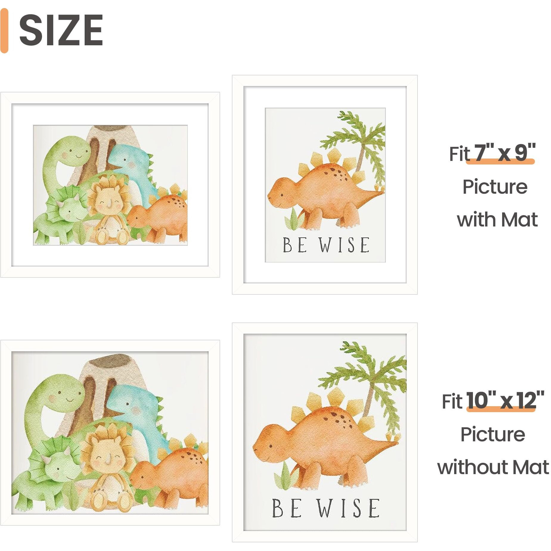 Upsimples 10X12 Picture Frame  Display Pictures 7X9 With Mat Or 10X12 Without Mat  Wall Hanging Photo Frame  White  1 Pack