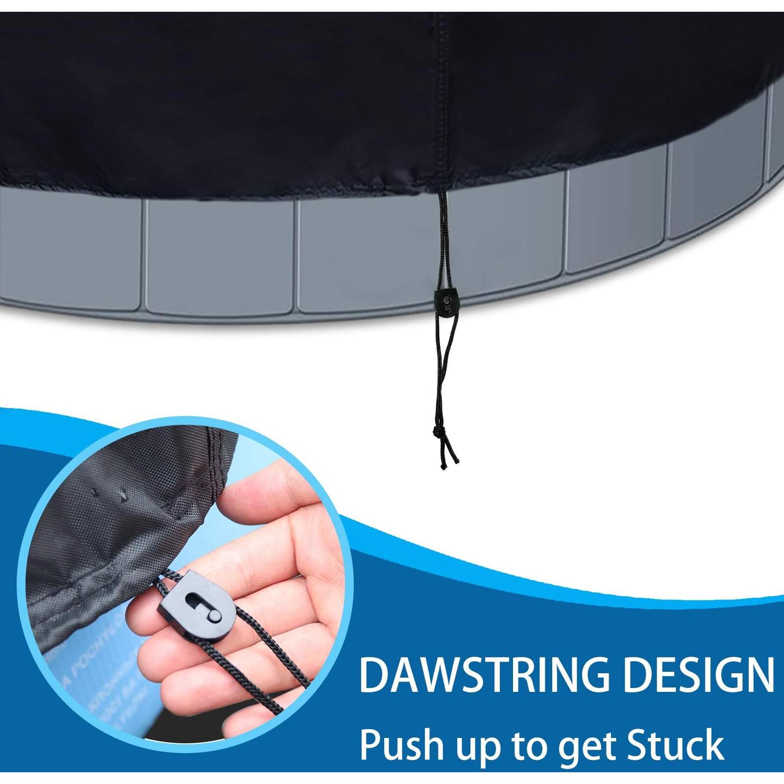Safana 64"" Foldable Dog Pool Cover  Swimming Pool Cover For Kids And Pets Round Collapsible Dog Bath Pool Cover  Outdoor Inflatable Paddling Cover  Dustproof Waterproof Prevent Leaves