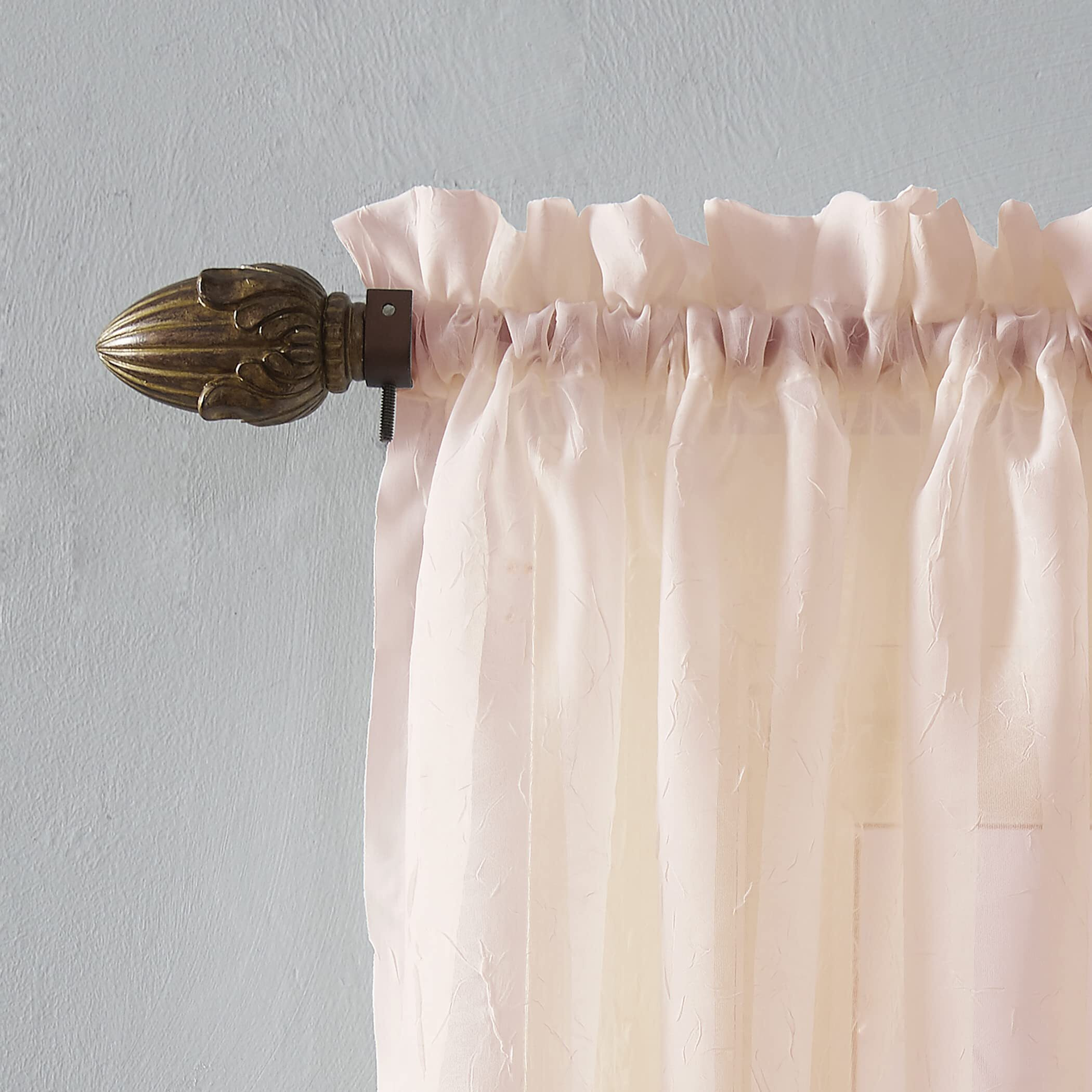 No. 918 Erica Crushed Sheer Voile Rod Pocket Curtain Panel  51"" X 84""  Whisper Pink