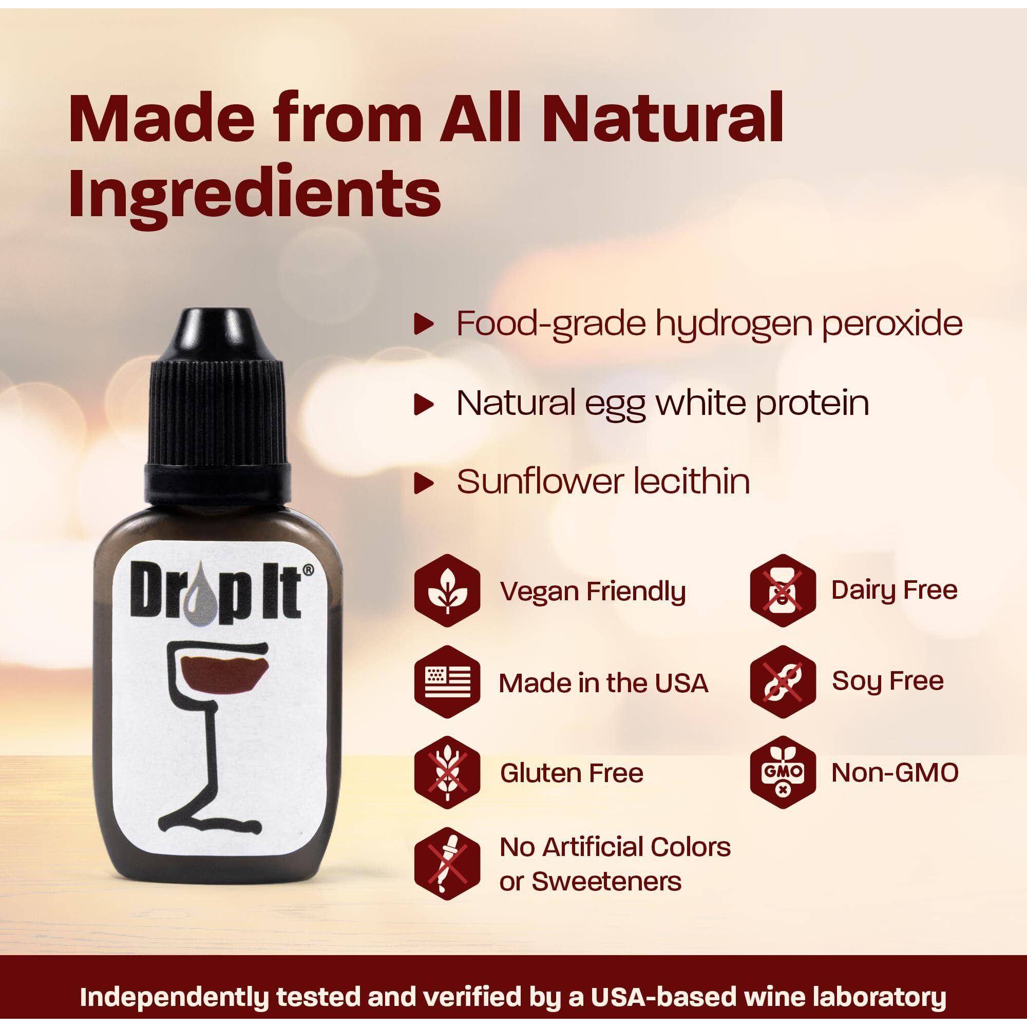 Drop It Wine Drops 12 Pack - Naturally Reduces Wine Sulfites & Tannins - Can Eliminate Wine Sensitivities  Allergies  And Histamines - Wine Wand Alternative - Usa Made - Wine Sulfite Remover