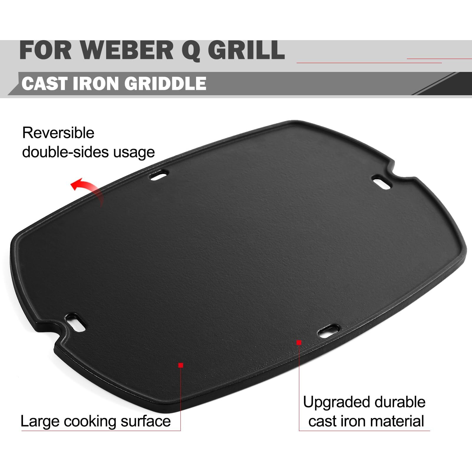 Q1200 Griddle Replacement Parts For Weber Q1000 Grill Parts Weber Q1200 Q120 Q100 Q140 Q1400 Griddle Parts 7582 Grates 6558 Full Size Griddle Inserts Weber Q Replacement Griddle Top Plates Grate Parts