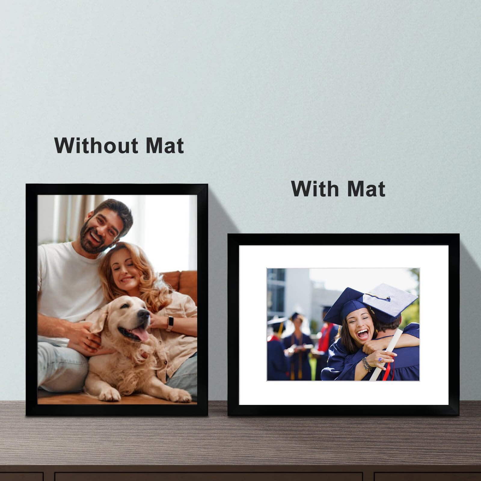Bsrhome 8.5X11 Picture Frame Set Of 6  Certificate Document Frame  Diploma Frame  Display Pictures 6X8 With Mat Or 8.5X11 Without Mat  Black