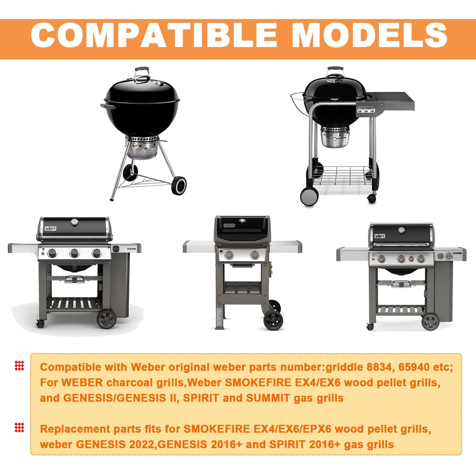 8834 65940 Sear Grate Insert For Weber Gourmet Bbq System Accessories  Weber Genesis/Genesis Gs4 Ii Replacement Parts  Spirit & Summit  Weber Charcoal Grills  Weber Master-Touch 22 & 22.5"" Kettle Etc.