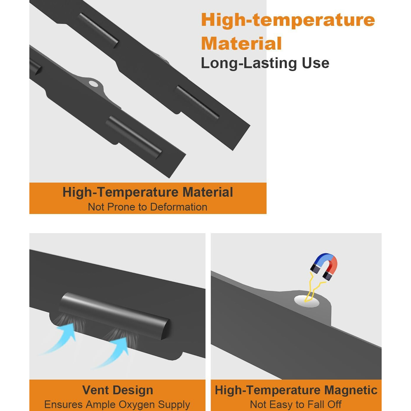 Koutemie Upgraded Wind Guards For 36"" Blackstone Griddle  4 Packs Magnetic Wind Screens For Grill Accessories  Fit With Rear Grease Cup  Hood And Side Shelf  Grilling Gifts  Black