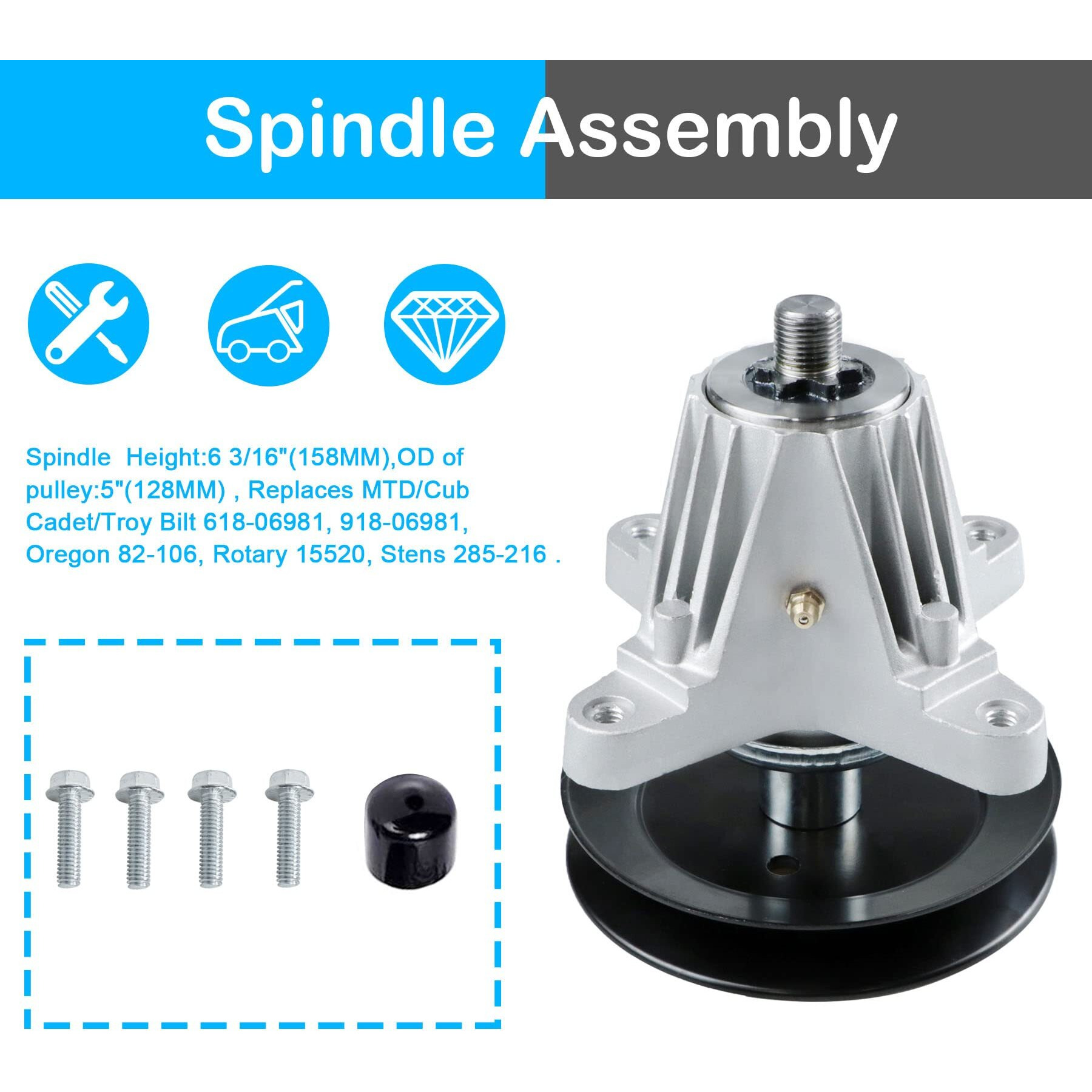 Petmigo Mower Decks Spindle Assembly 918-06981 618-06981 Fits For Cub Cadet Mtd Troy Bilt With 50"" Decks Xt1-Lt50 Xt2-Lx50 Cyt5023Se 3 Pack