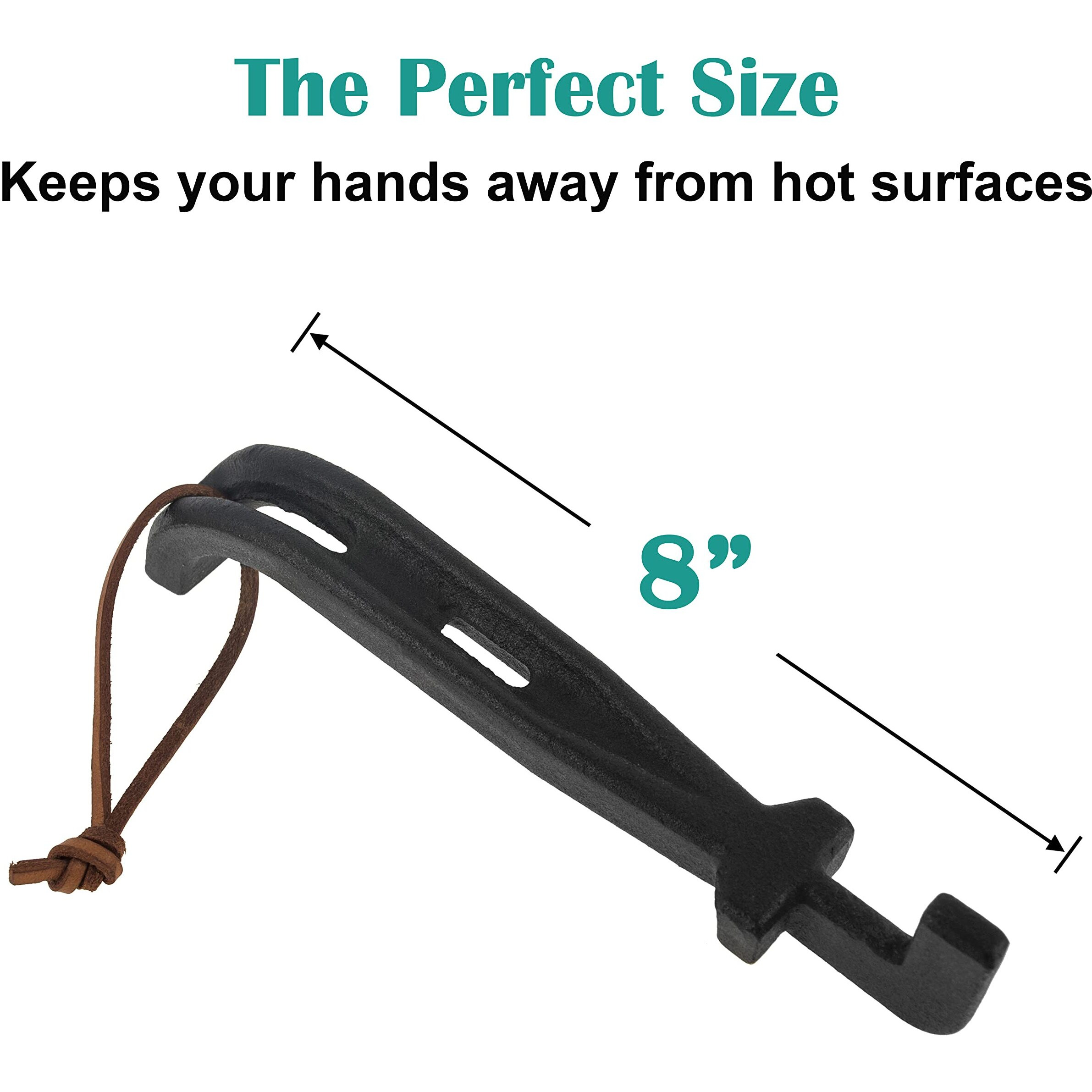 Easibbq Cast Iron Grill Grate Lifter  Barbecue Universal Grid Lifter  Hot Surfaces Handling Lifter Gripper For Most Charcoal Grills And Gas Grills